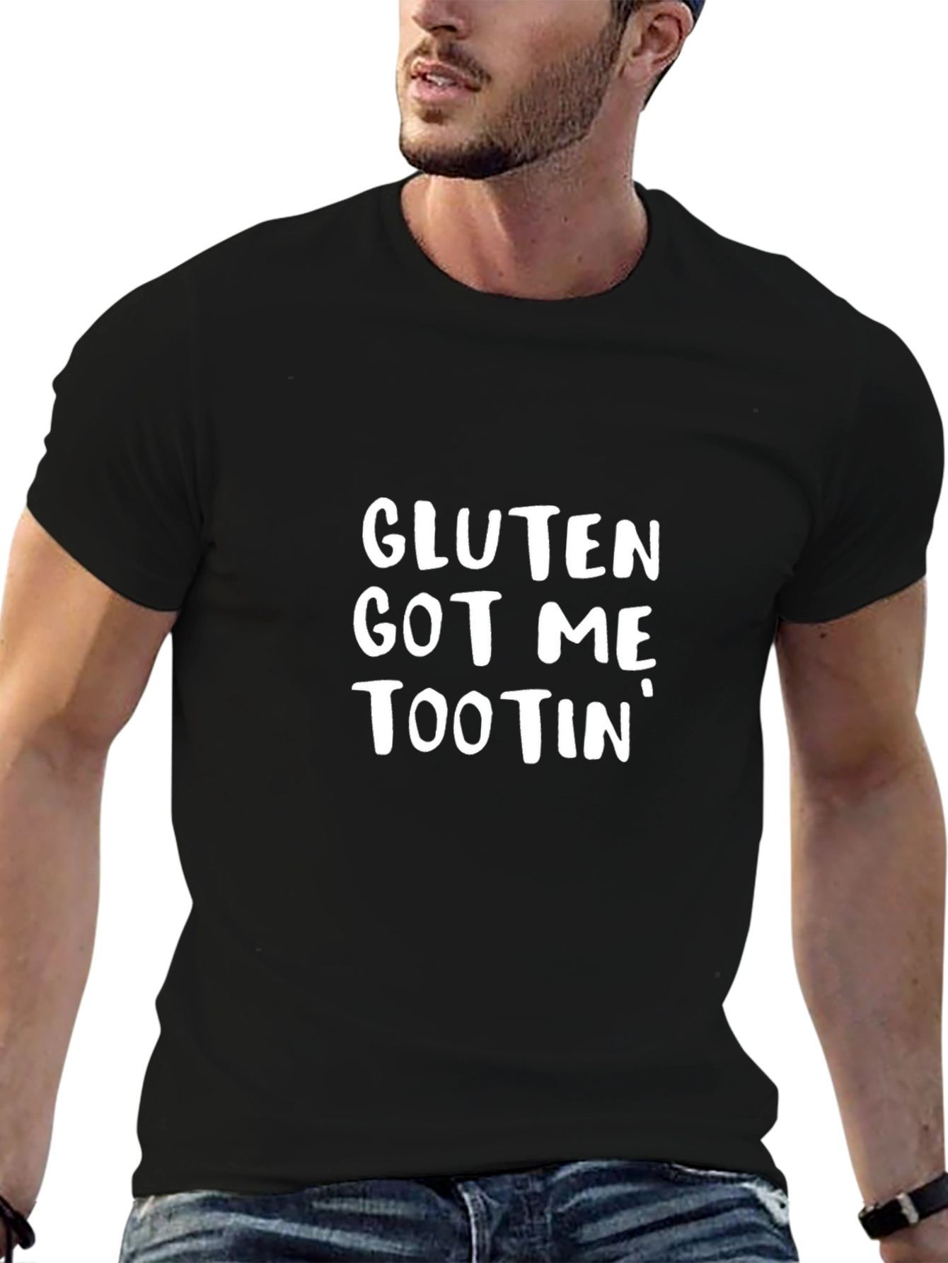 Gluten Got Me Tootin Black T-Shirt