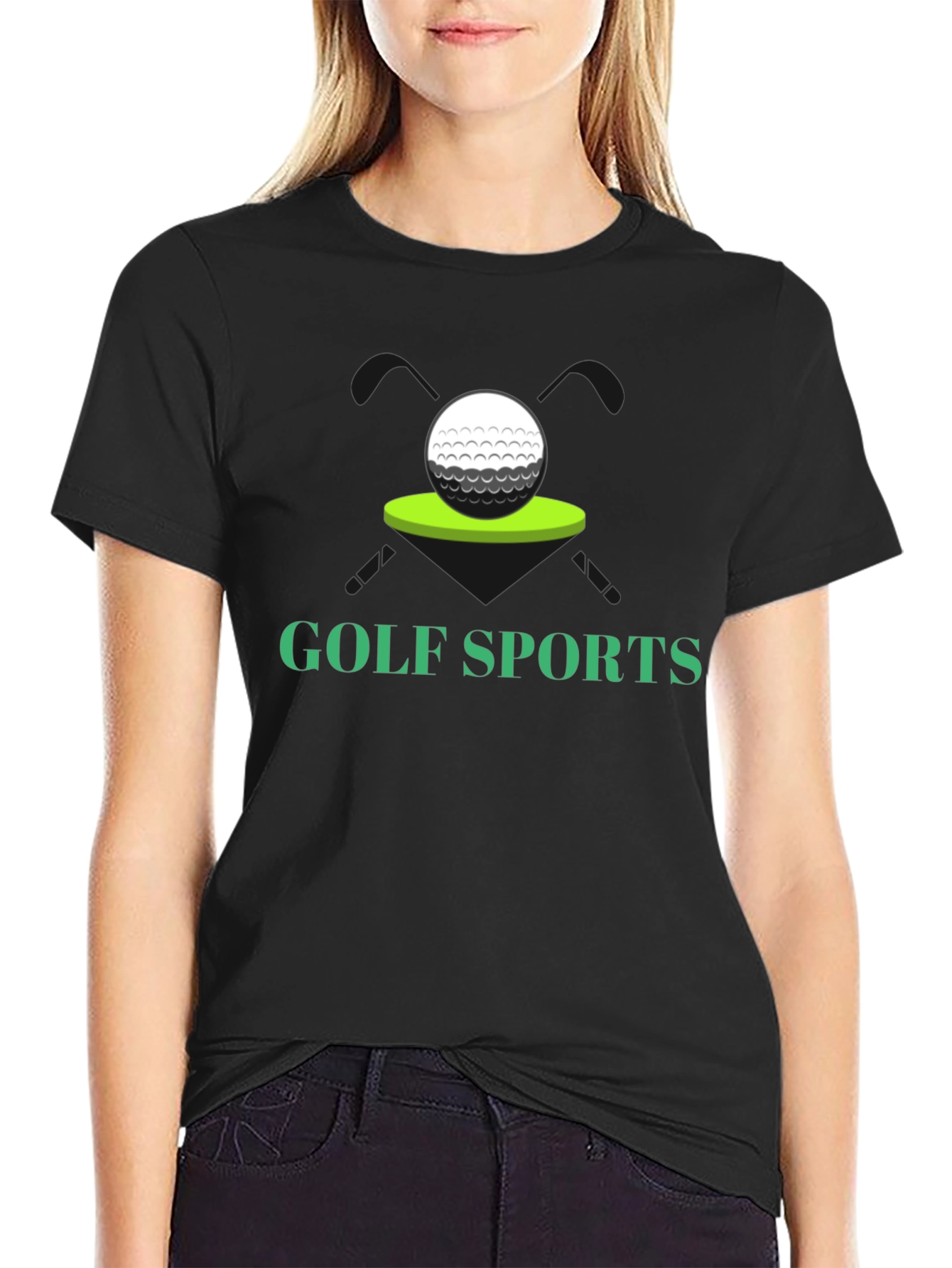 Golf Sports T-Shirt - Black Golf Ball Tee