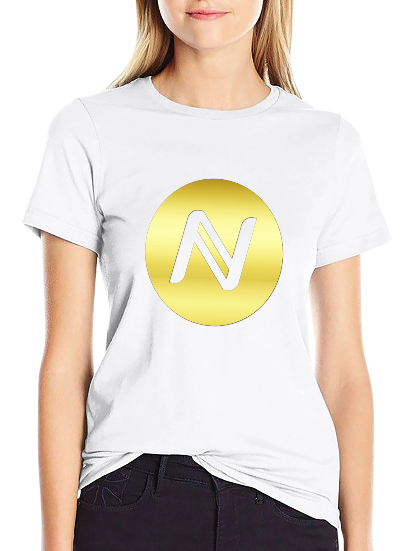 Black T-Shirt with Golden Circle N Logo