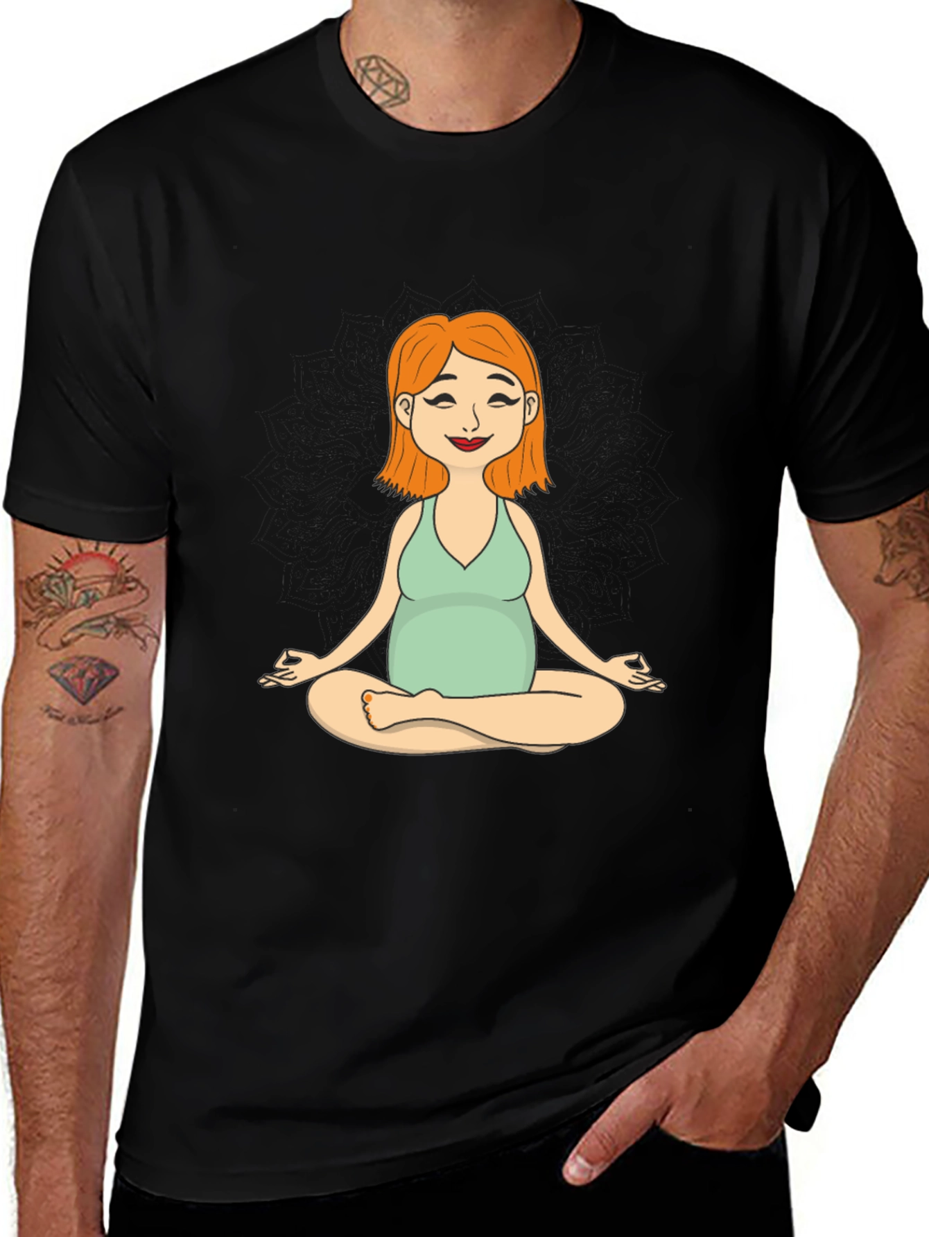 Maternity Yoga Meditation Tee - Soft Cotton Comfort