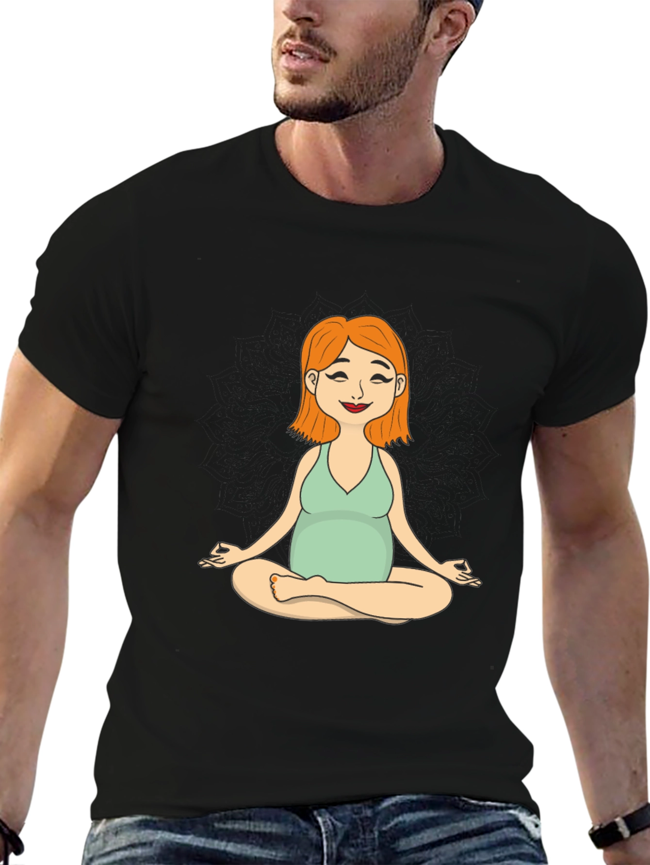 Maternity Yoga Meditation Tee - Soft Cotton Comfort