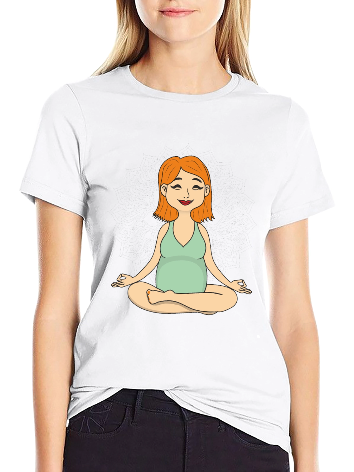 Maternity Yoga Meditation Tee - Soft Cotton Comfort