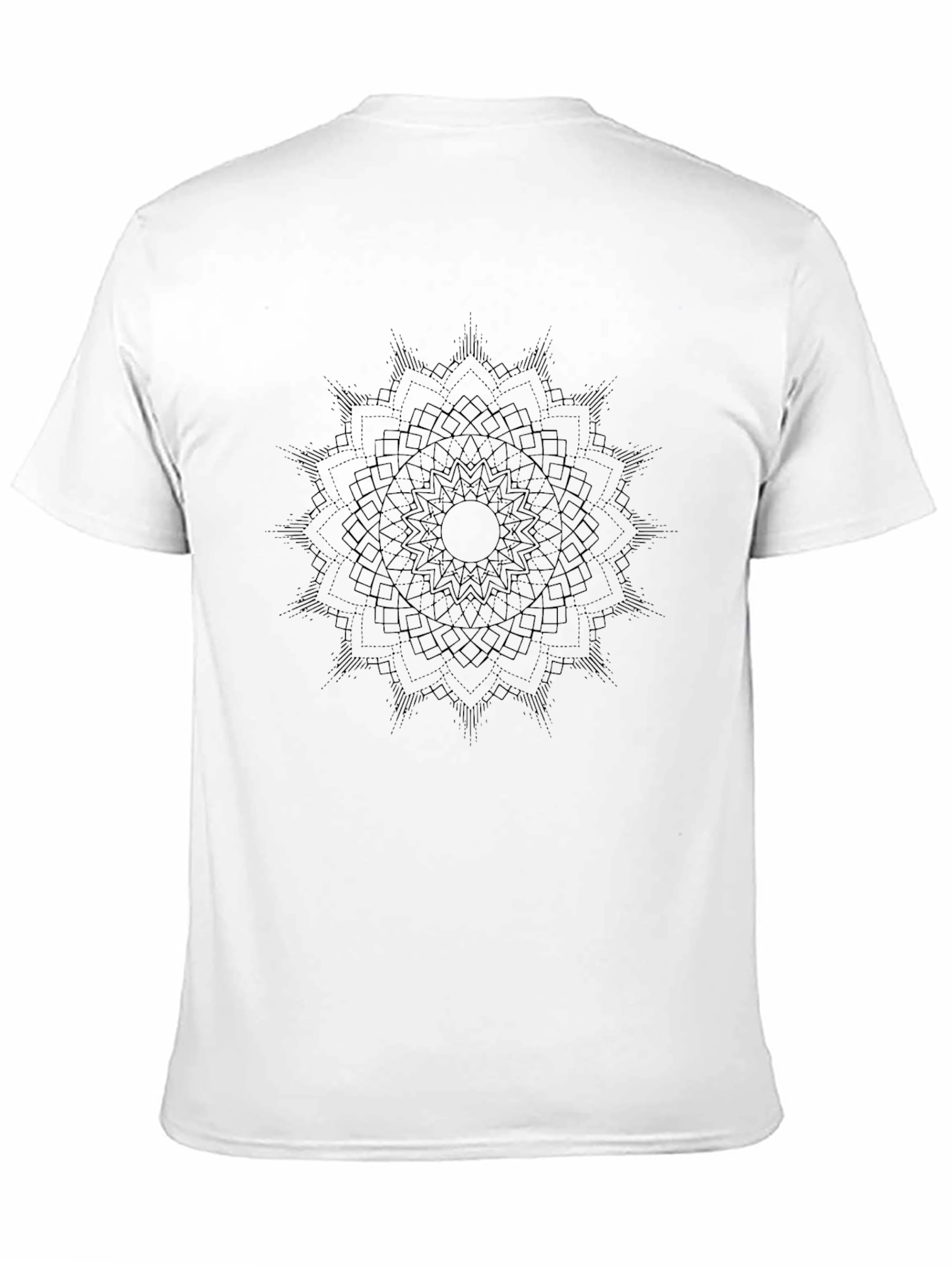 Geometric Mandala Graphic Print Black T-Shirt