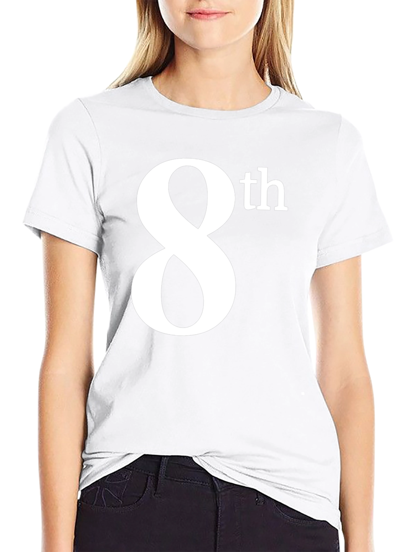 8th T-Shirt - Black Cotton Graphic Tee