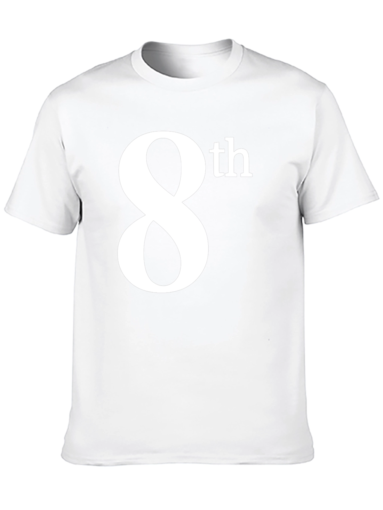 8th T-Shirt - Black Cotton Graphic Tee