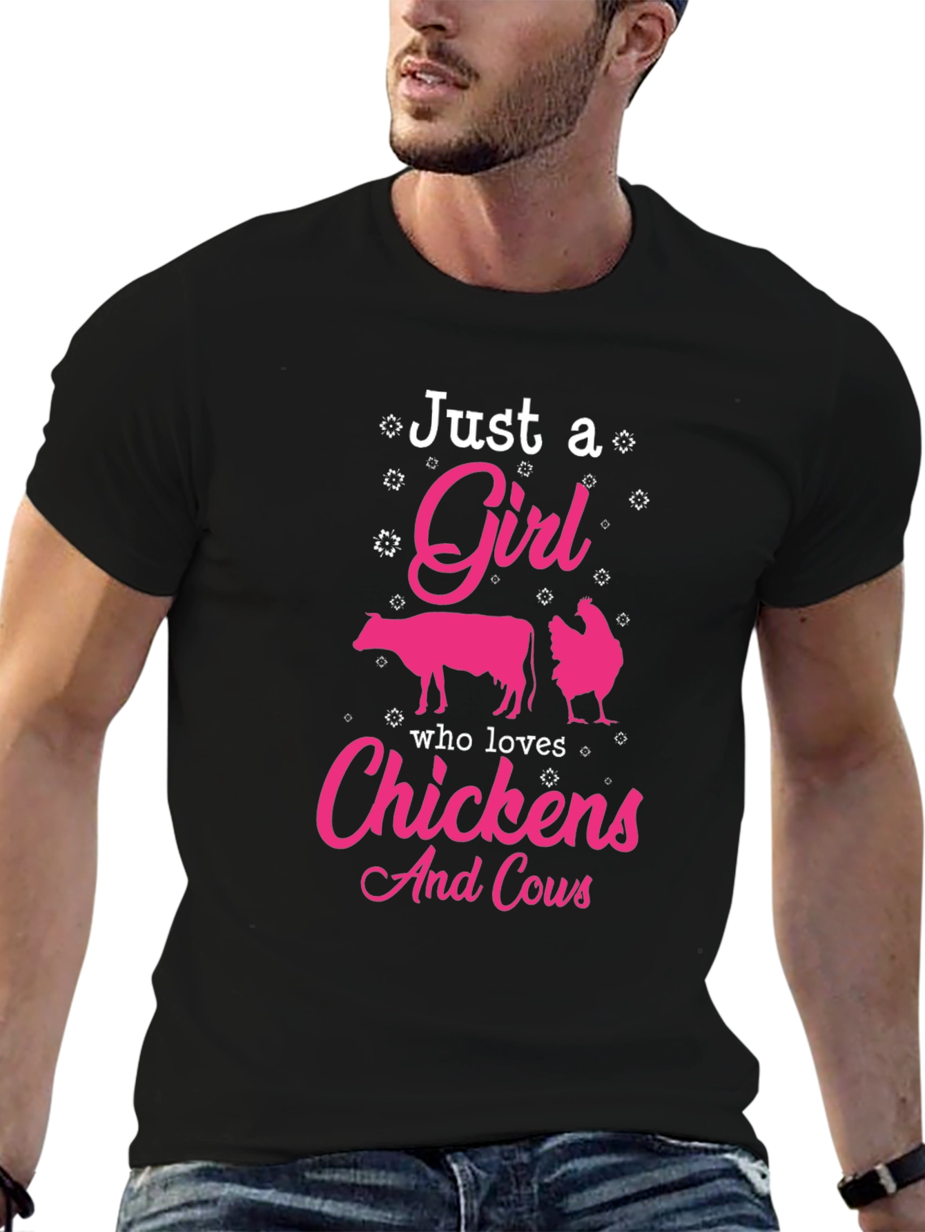 Just A Girl Who Loves Chickens And Cows T-Shirt