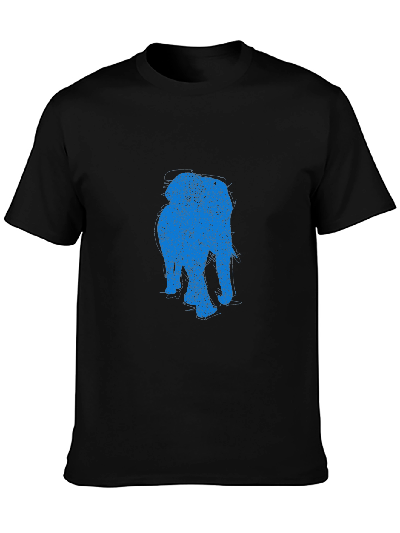 Elephant Graphic Tee - Black Cotton Casual T-Shirt
