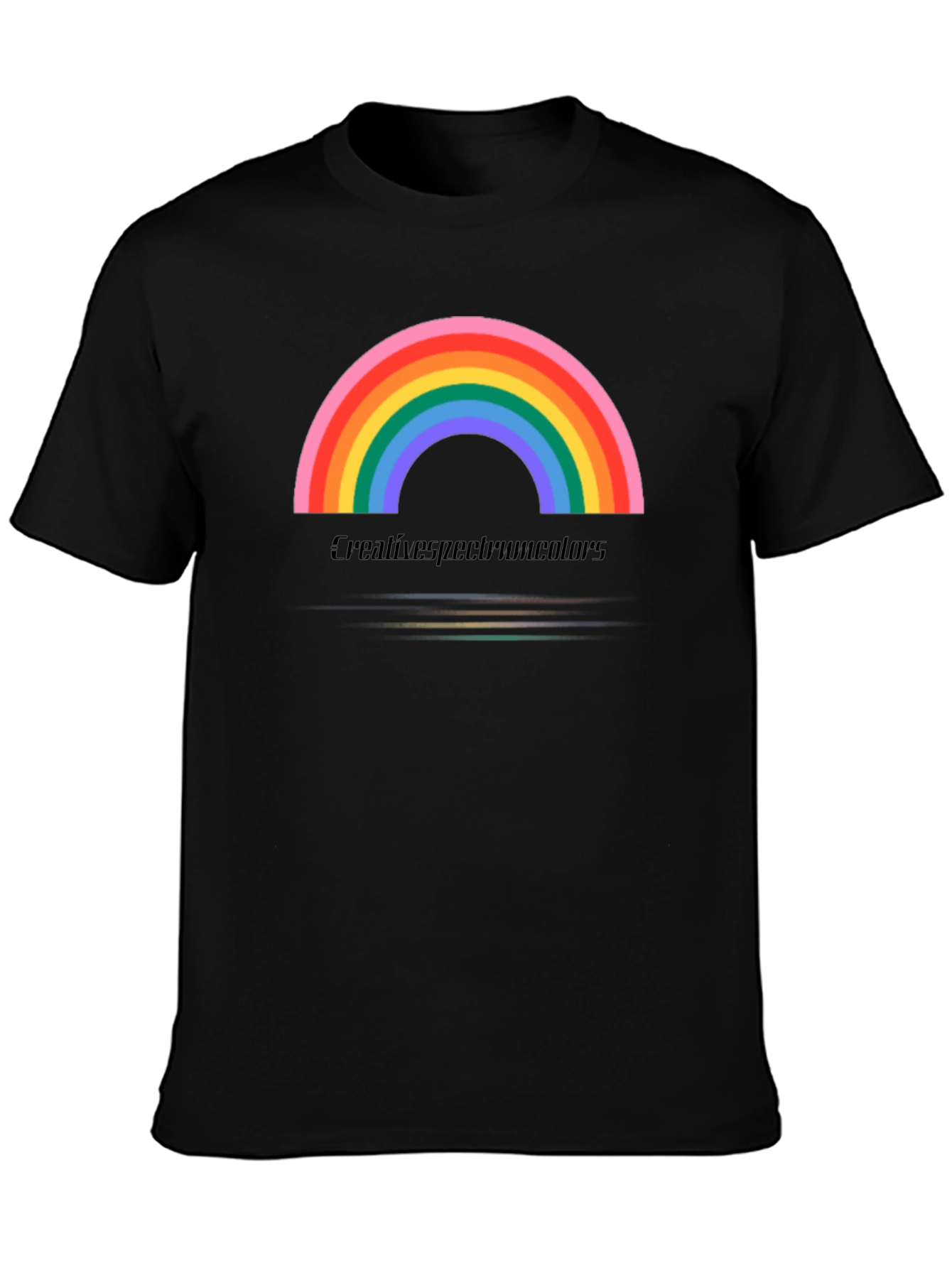 Rainbow Graphic Black Tee