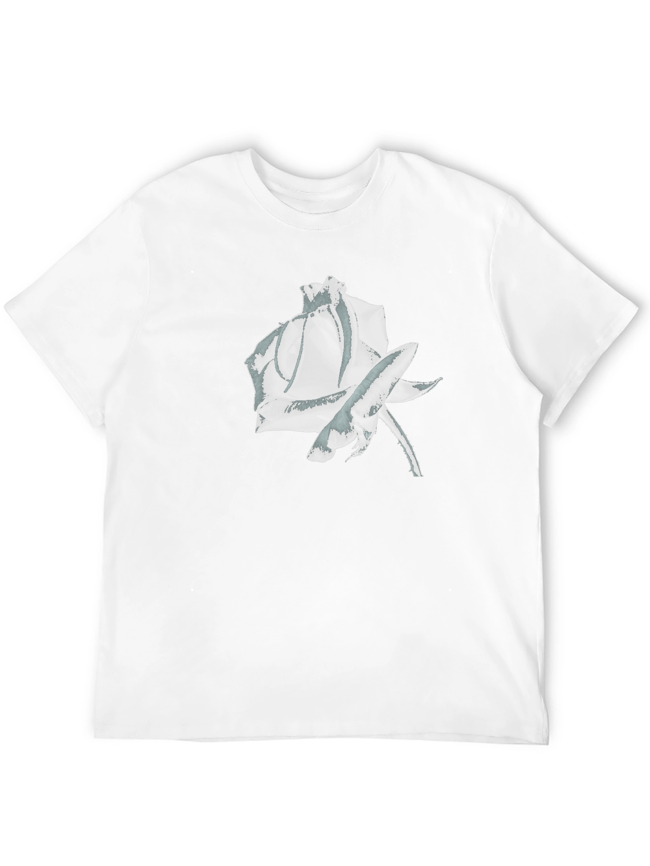 Monochrome Rose Graphic Tee - Stylish & Modern