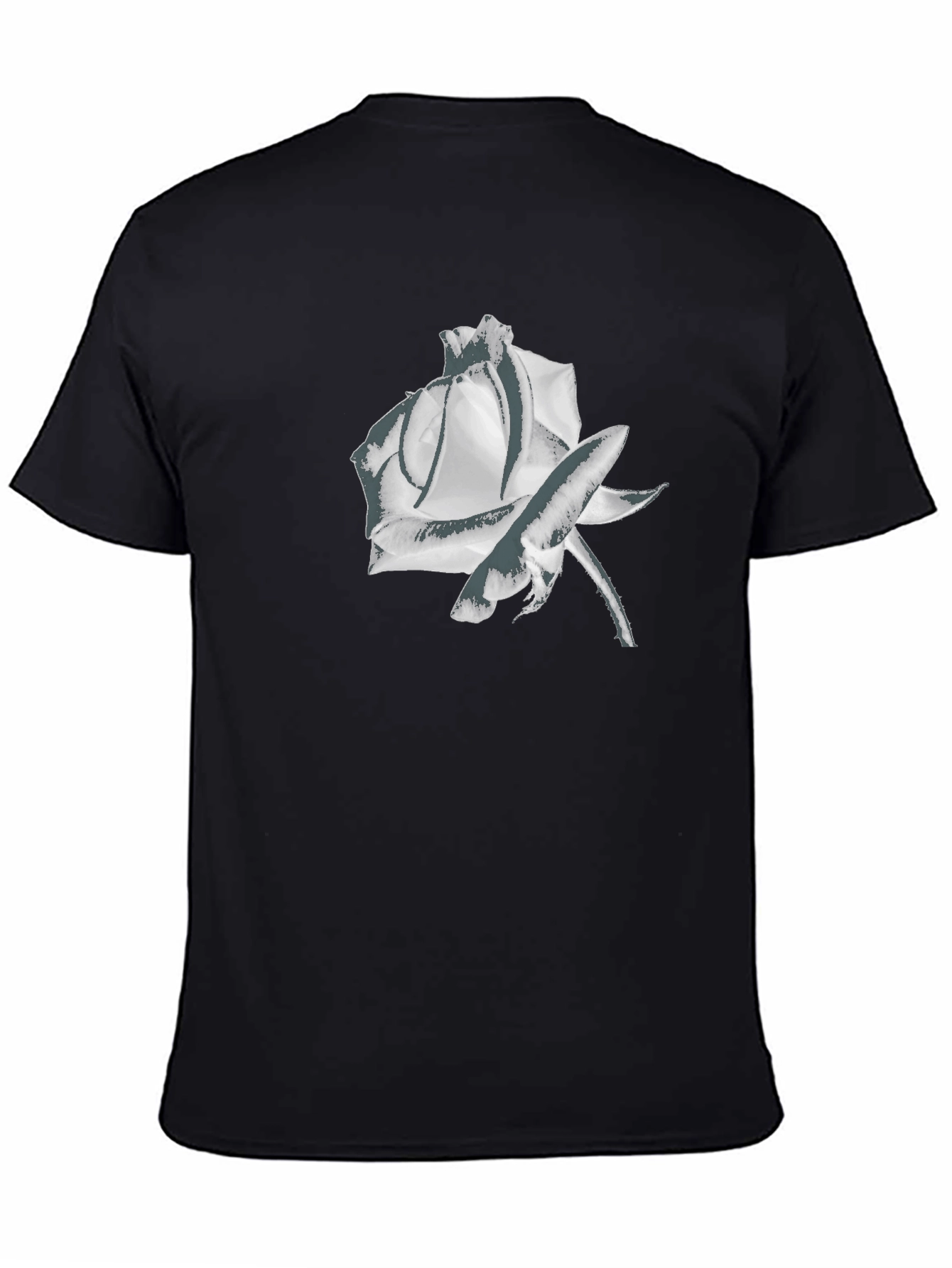 Monochrome Rose Graphic Tee - Stylish & Modern