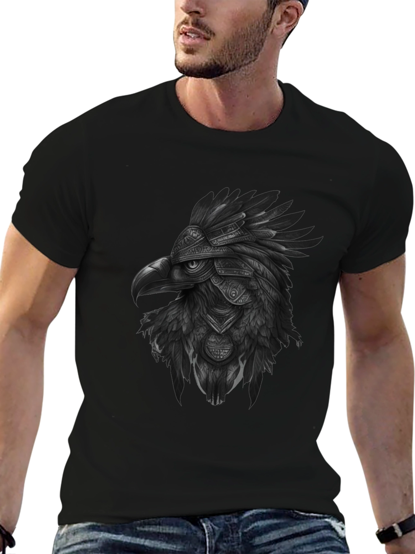 Aztec Eagle Warrior Black T-Shirt