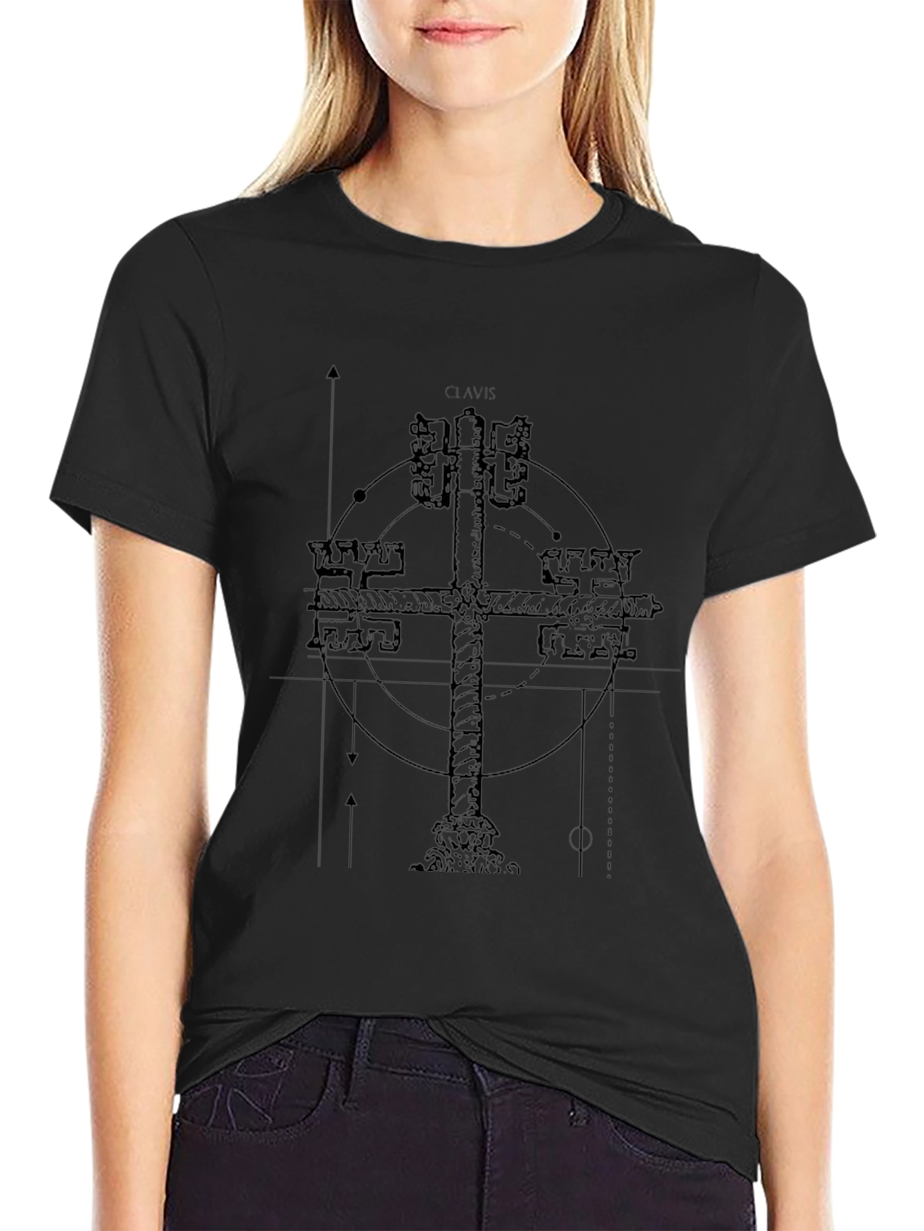 Esoteric Cross Graphic Tee - Dark Arts Style