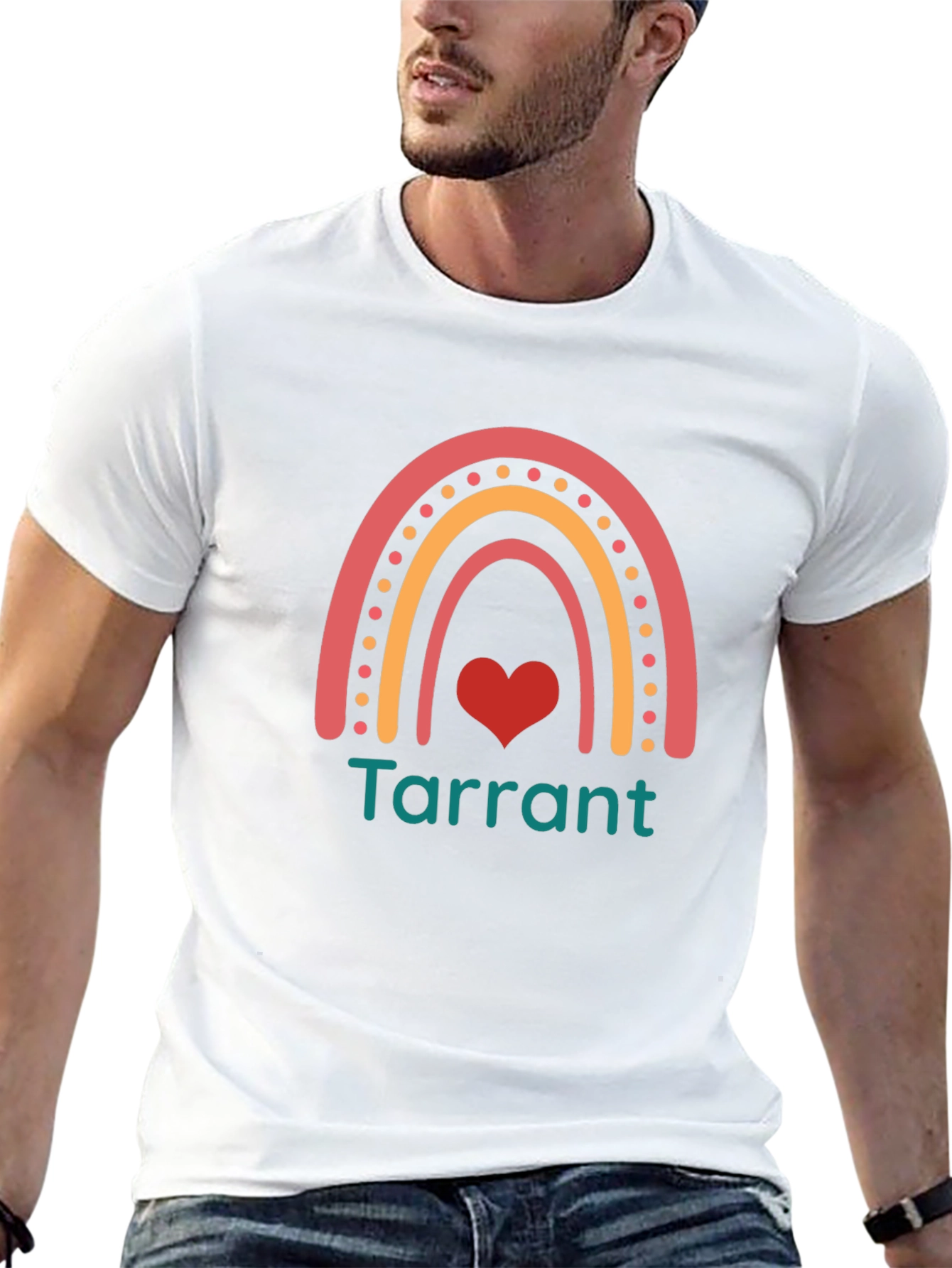 Rainbow Tarrant Heart Graphic Tee