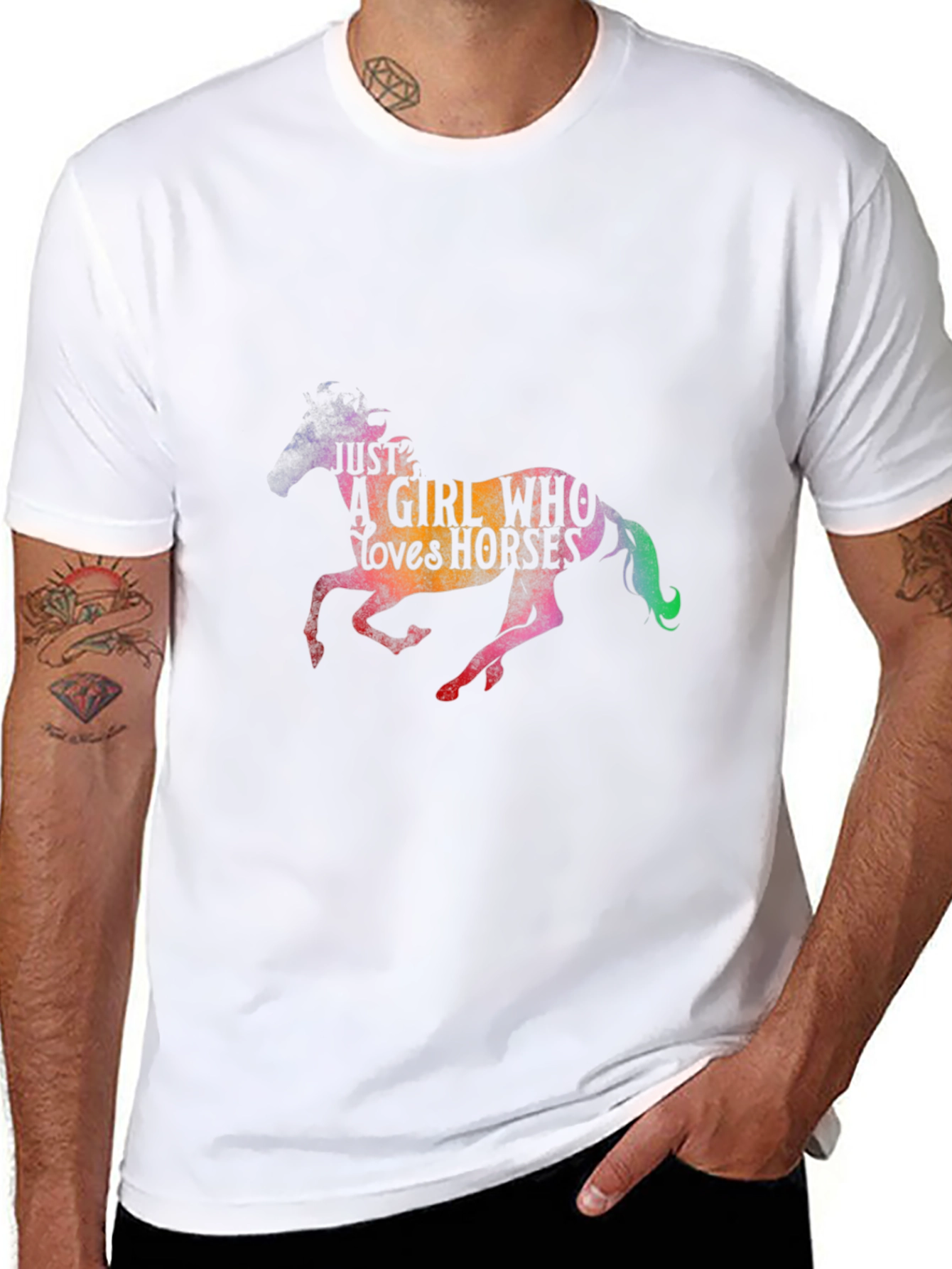 Just A Girl Who Loves Horses Black T-Shirt