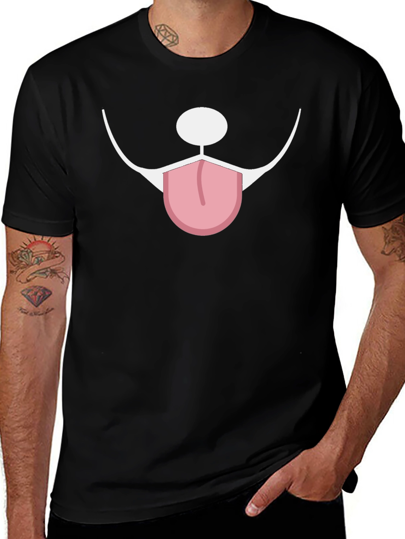 Funny Dog Face Graphic Tee - Unisex Black T-Shirt