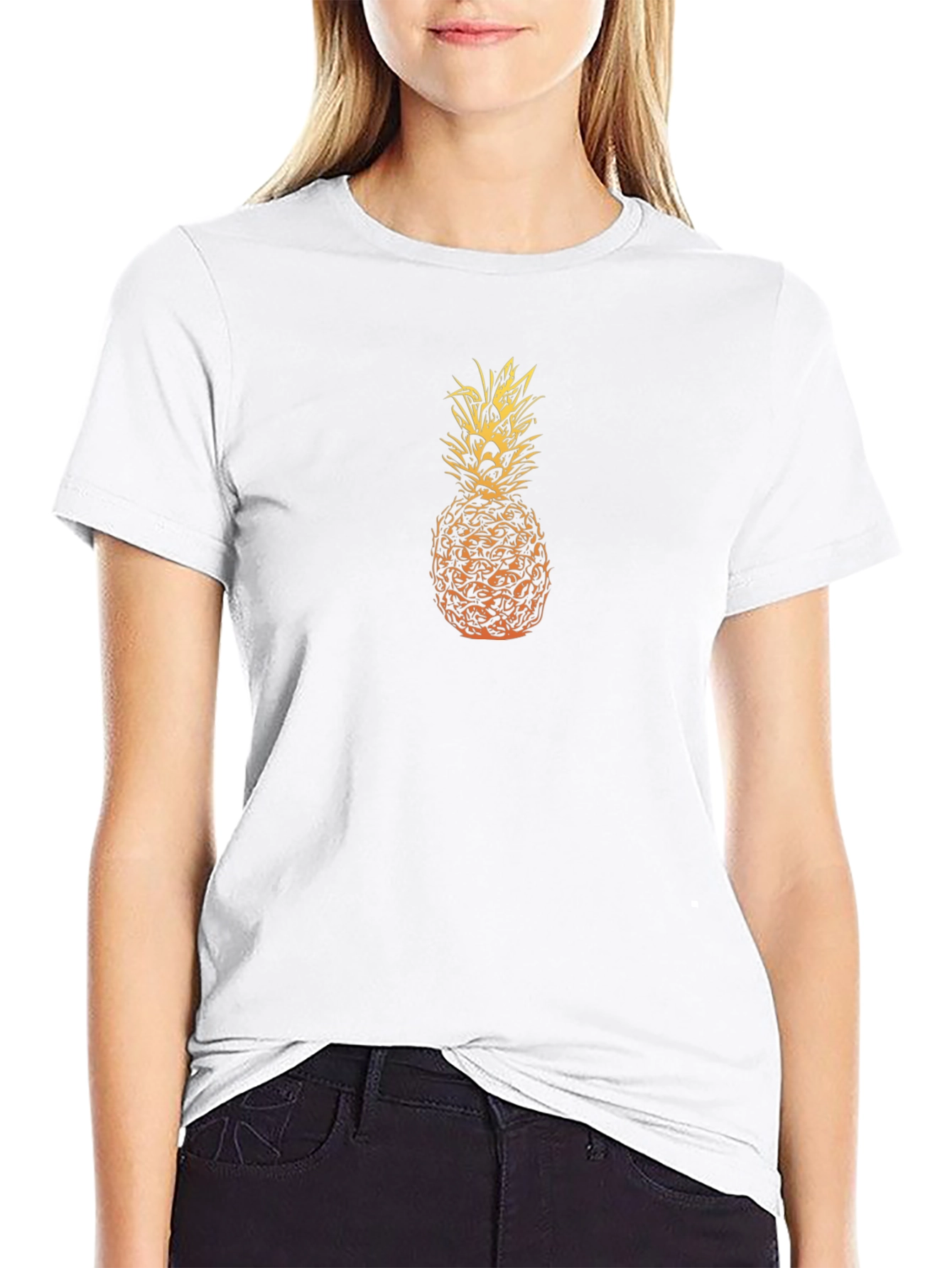 Pineapple Graphic Tee - Stylish Black T-Shirt