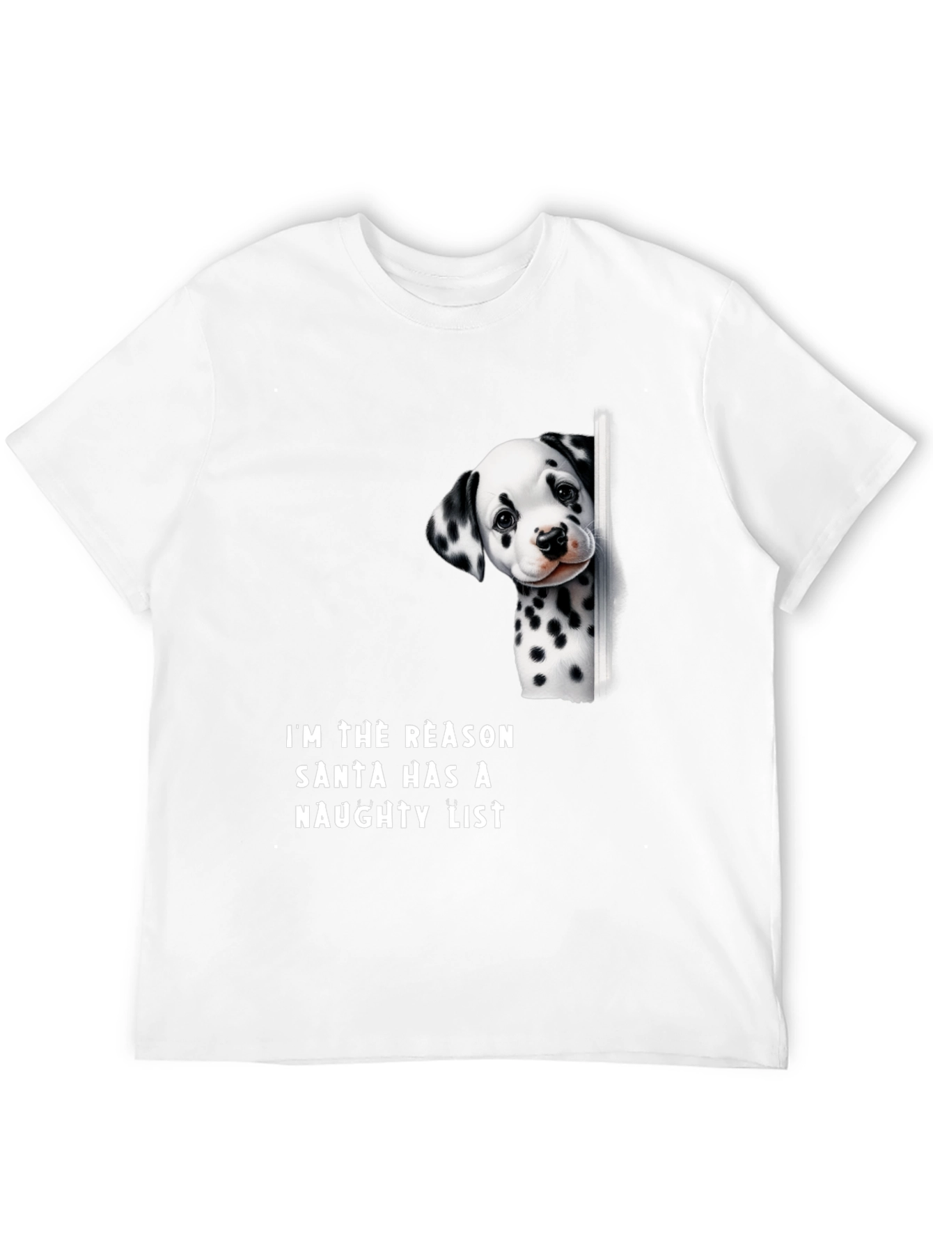 Naughty Dalmatian Santa List T-Shirt