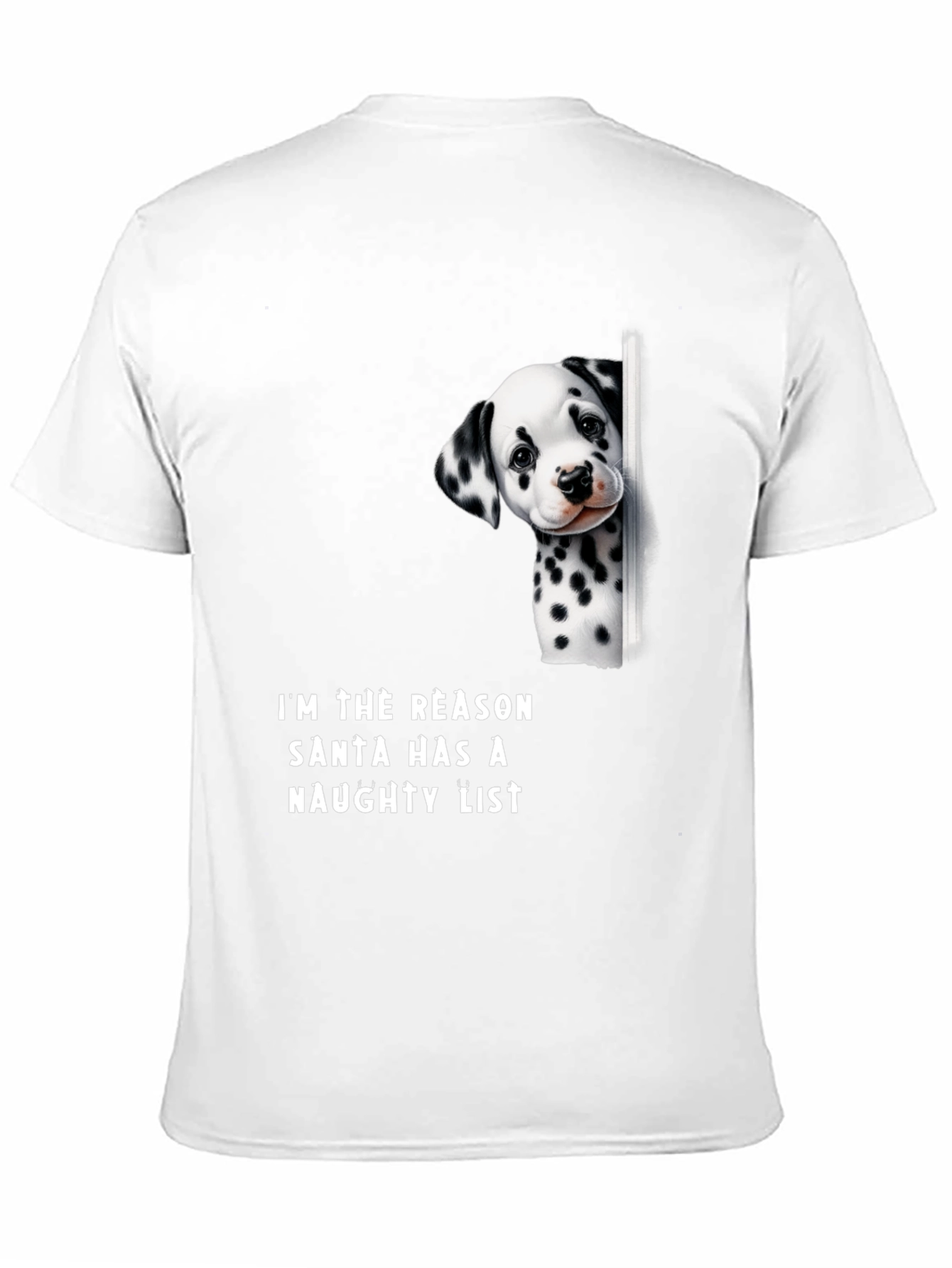 Naughty Dalmatian Santa List T-Shirt
