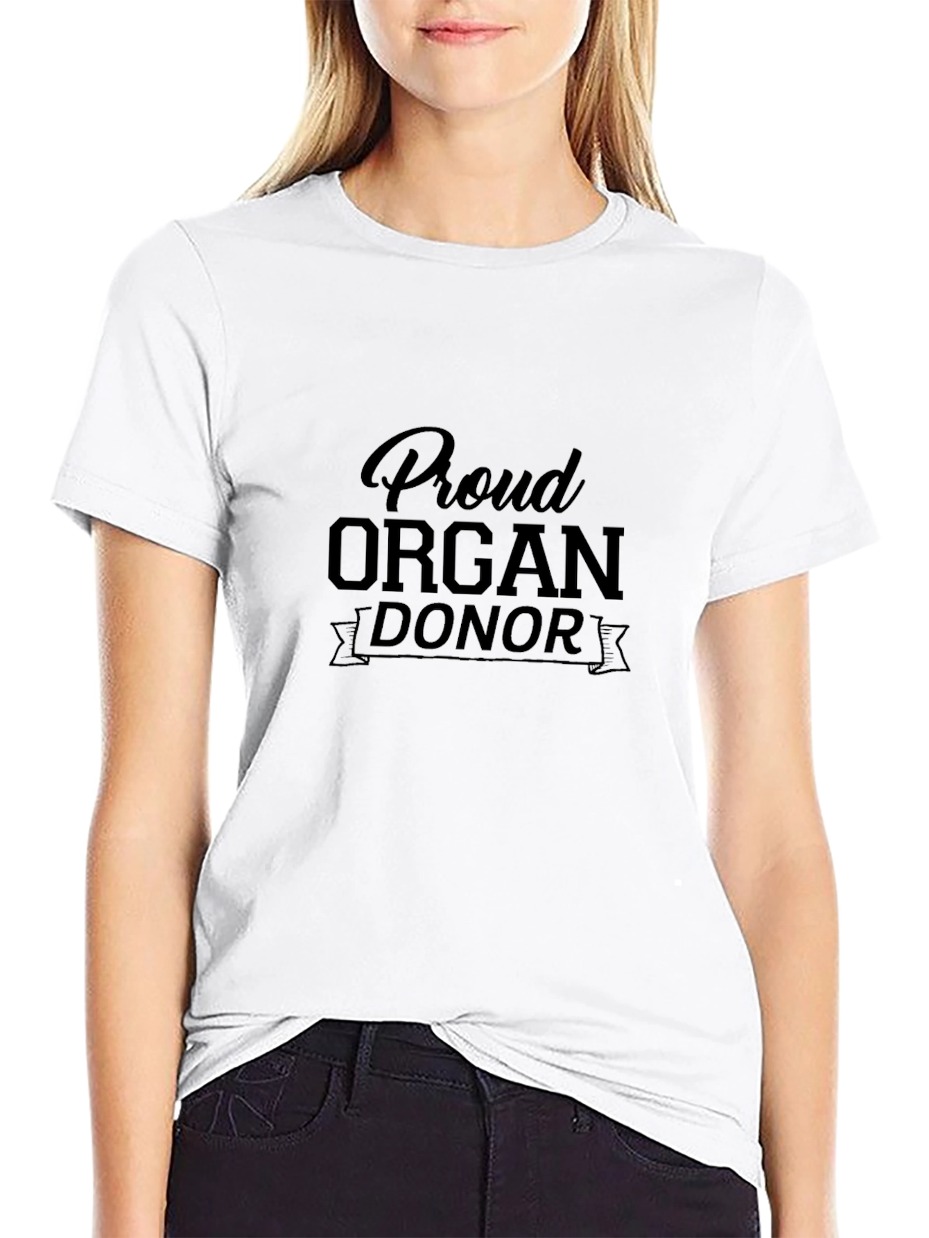 Proud Organ Donor Black Graphic T-Shirt