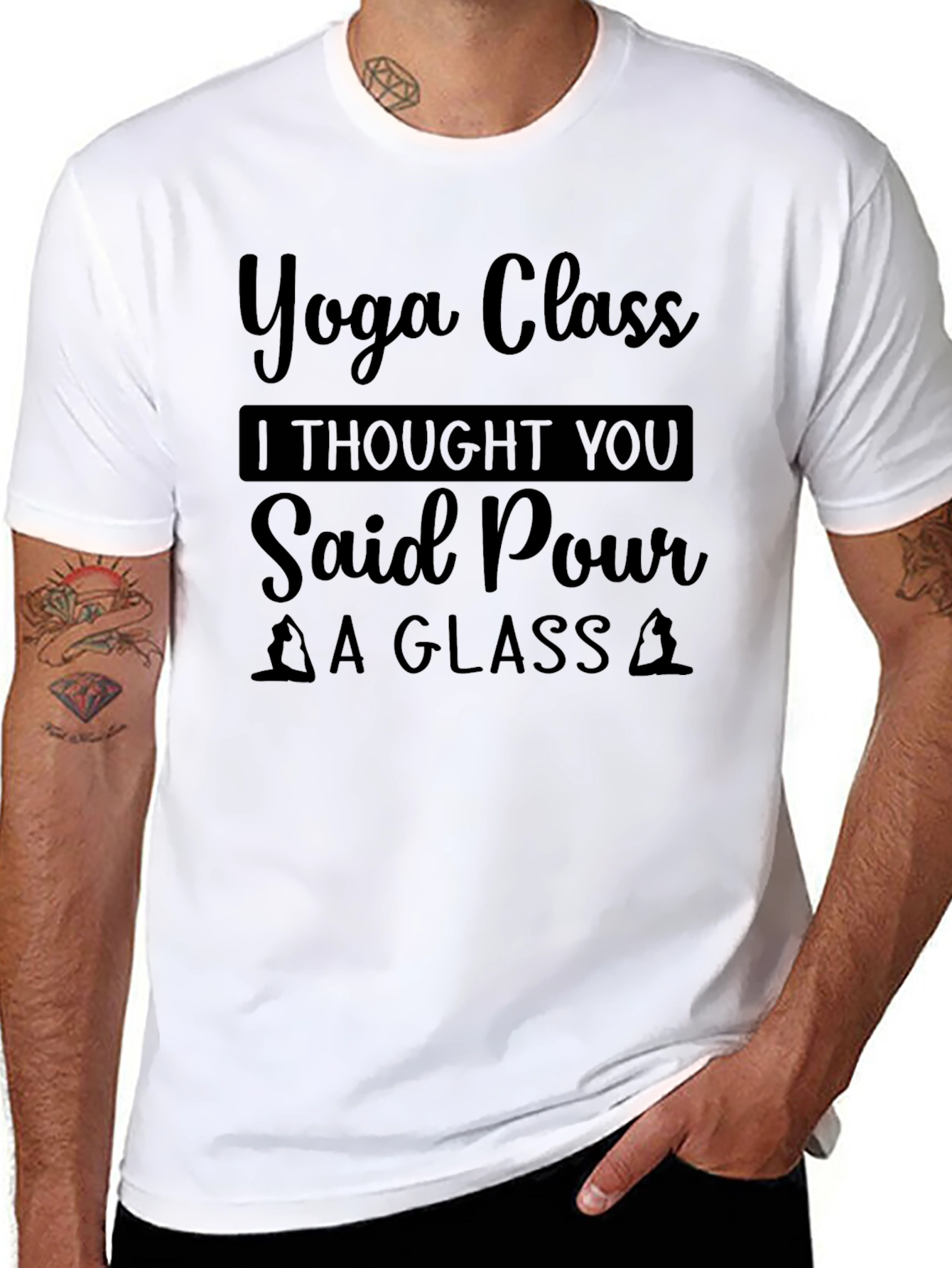 Yoga Class Pour a Glass Graphic Tee