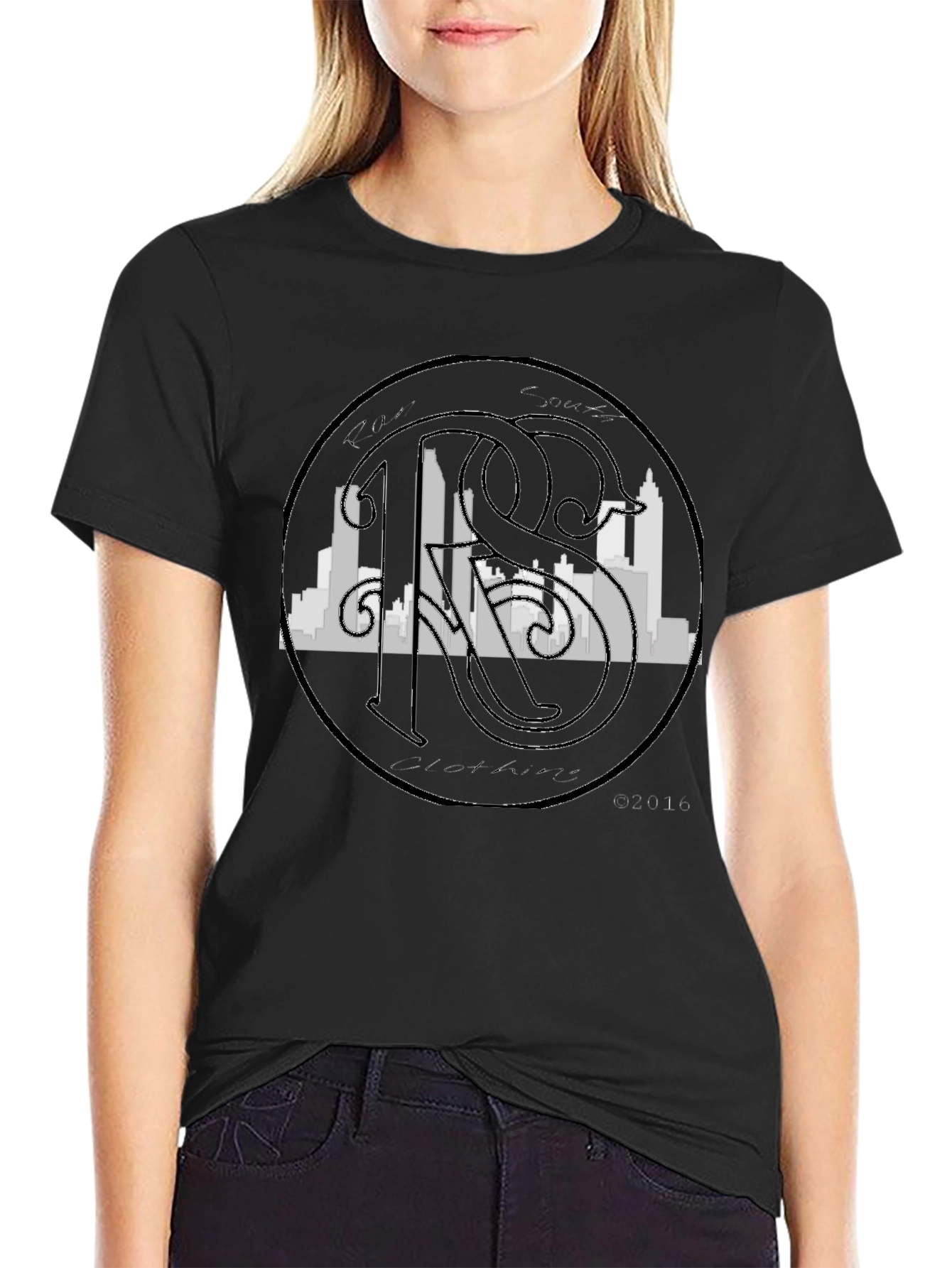 Retro Skyline Graphic Tee - Black