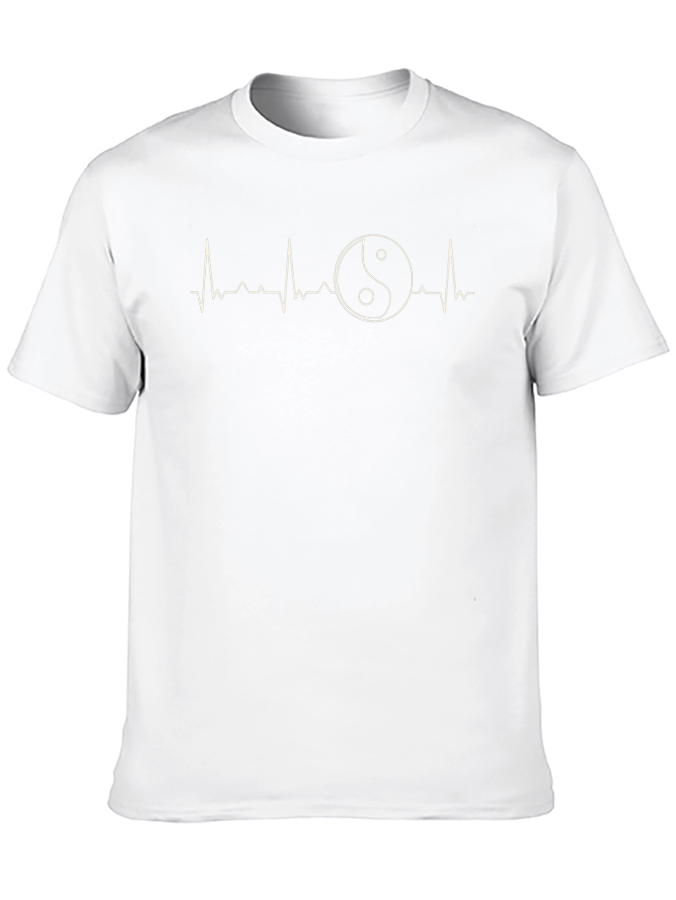 Yin Yang Heartbeat Black T-Shirt