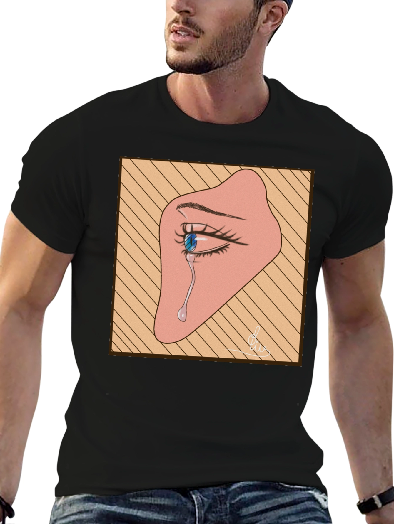 Emotional Eye Graphic Tee - Black