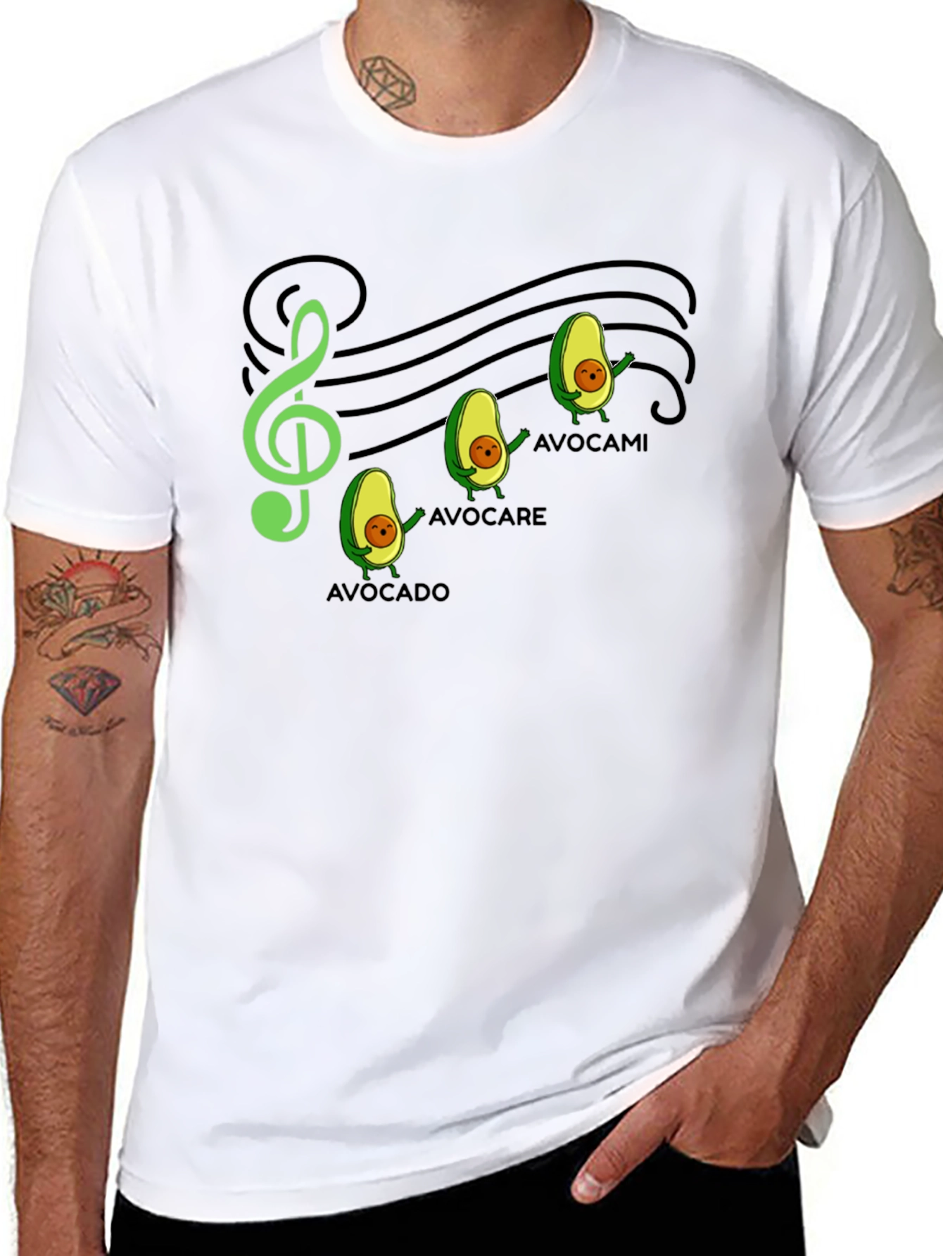 Avocado Music Note Graphic Tee