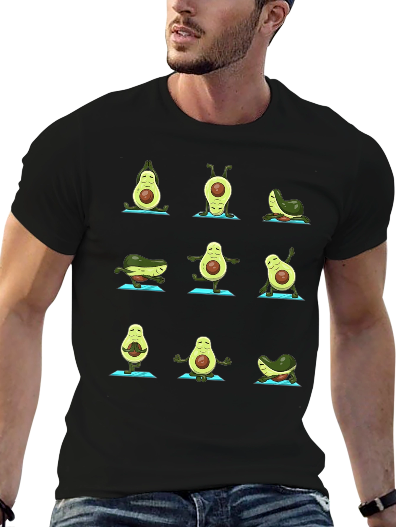 Yoga Avocado T-Shirt - Funny Fruit Graphic Tee
