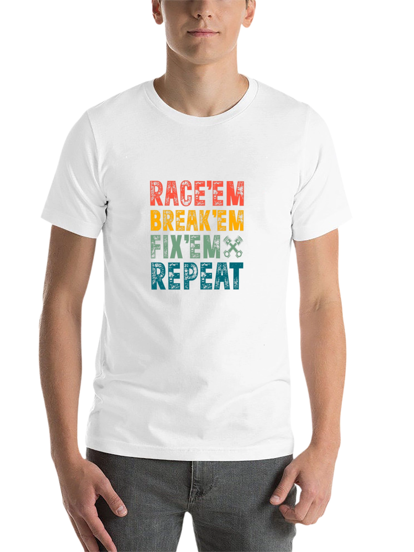 Raceem Breakem Fixem Repeat Graphic Tee