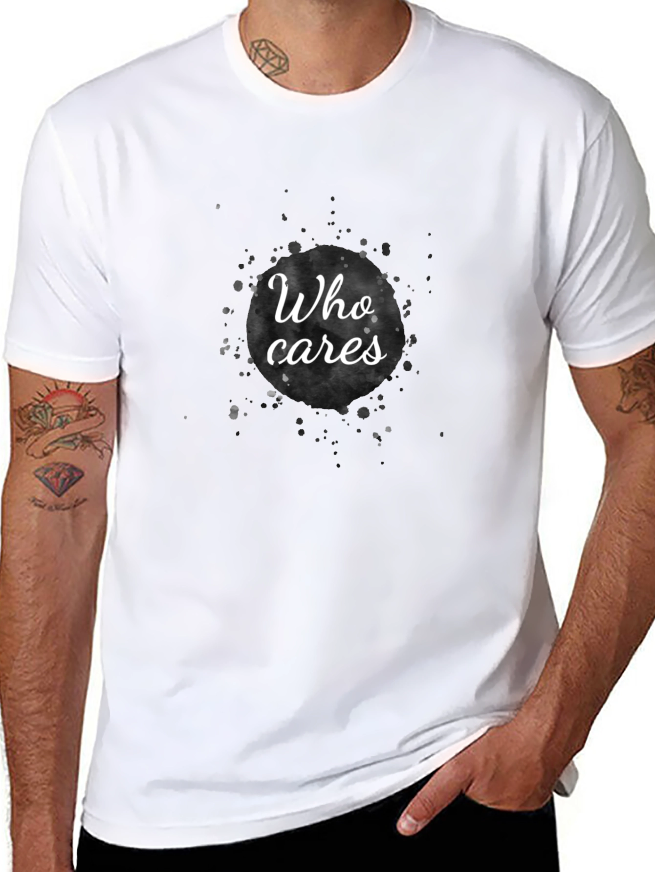 Who Cares Graphic Tee - Stylish Black T-Shirt