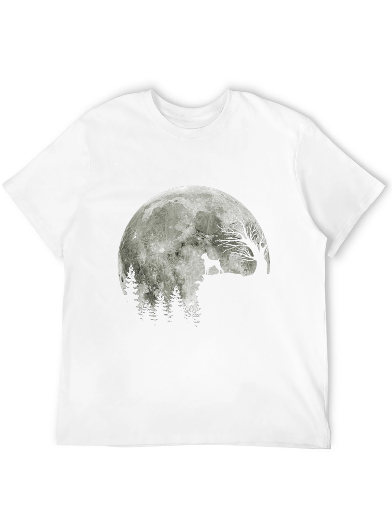 Dog Howling at Moon Graphic T-Shirt