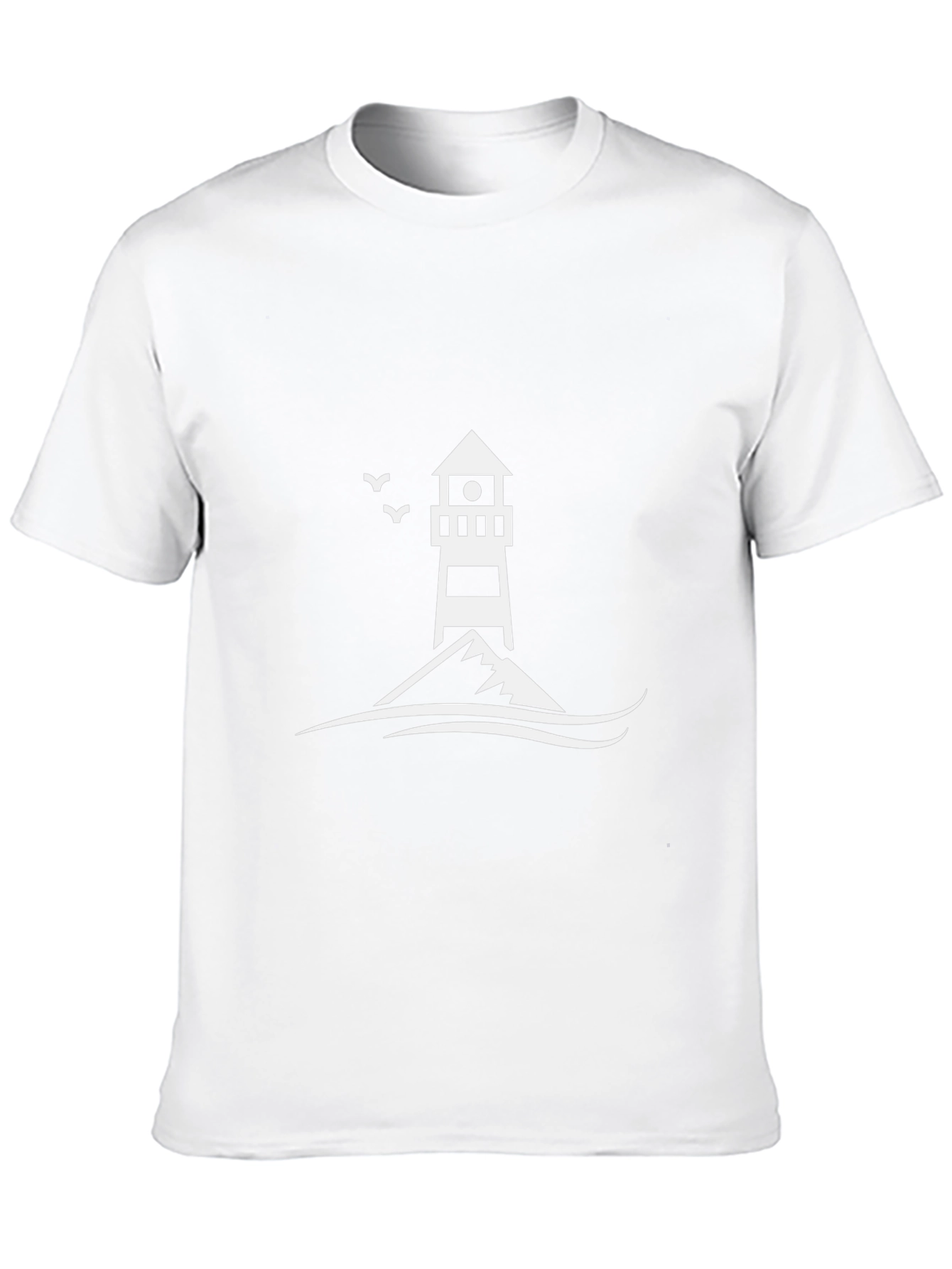 Lighthouse Graphic Tee - Black Cotton Casual Shirt