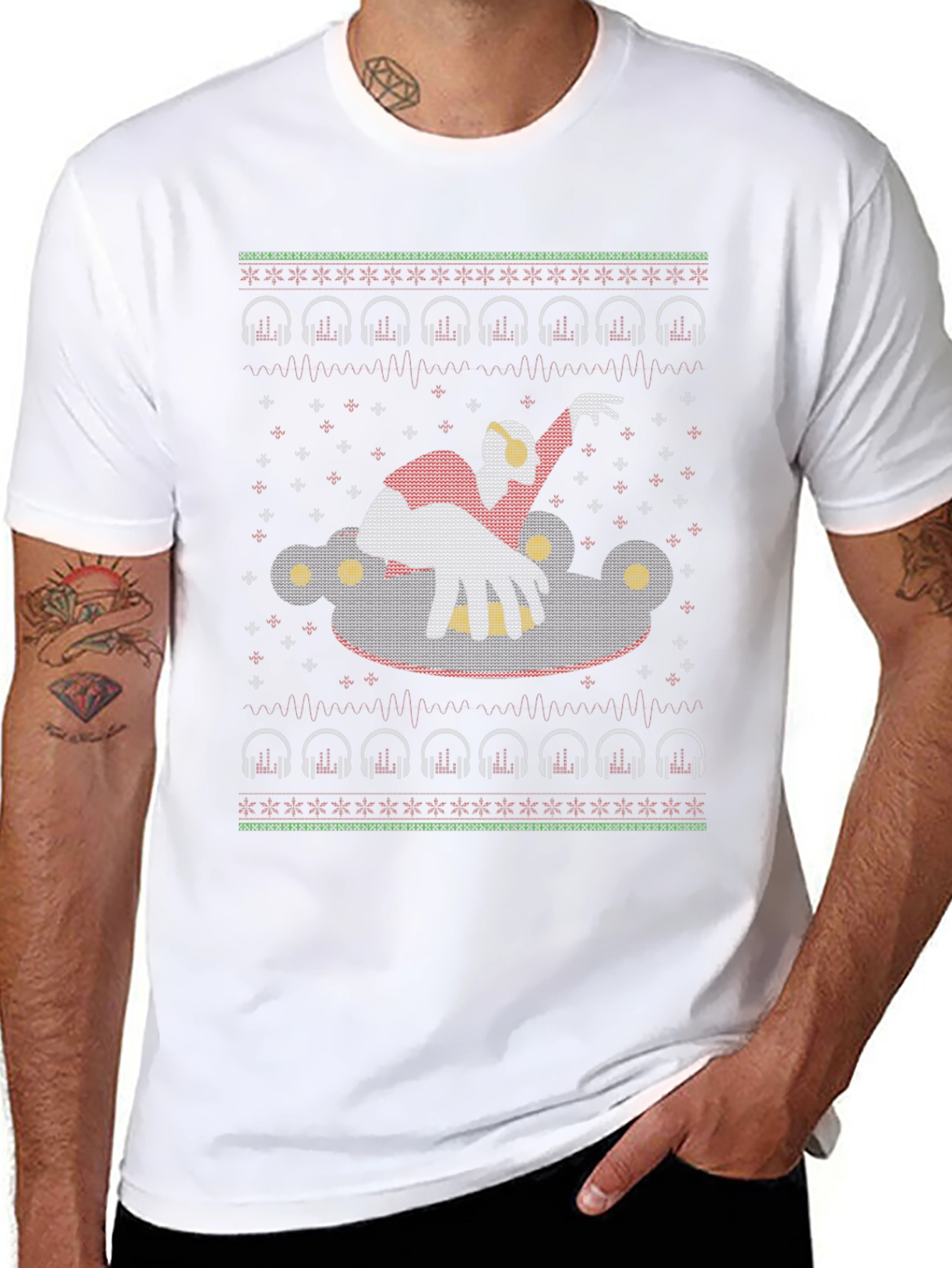 DJ Santa Ugly Christmas T-Shirt