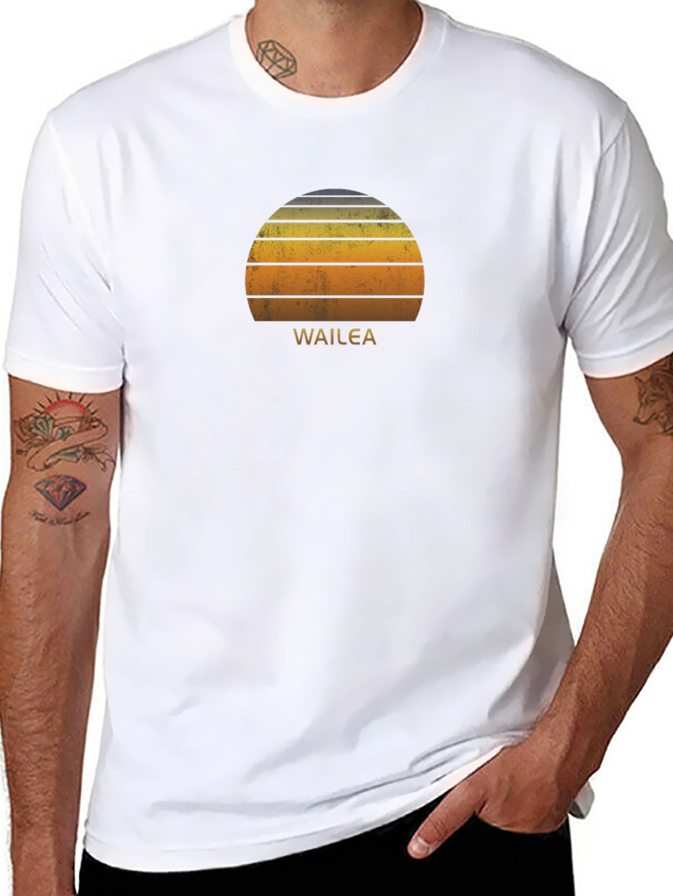 Wailea Sunset Graphic T-Shirt - Retro Design