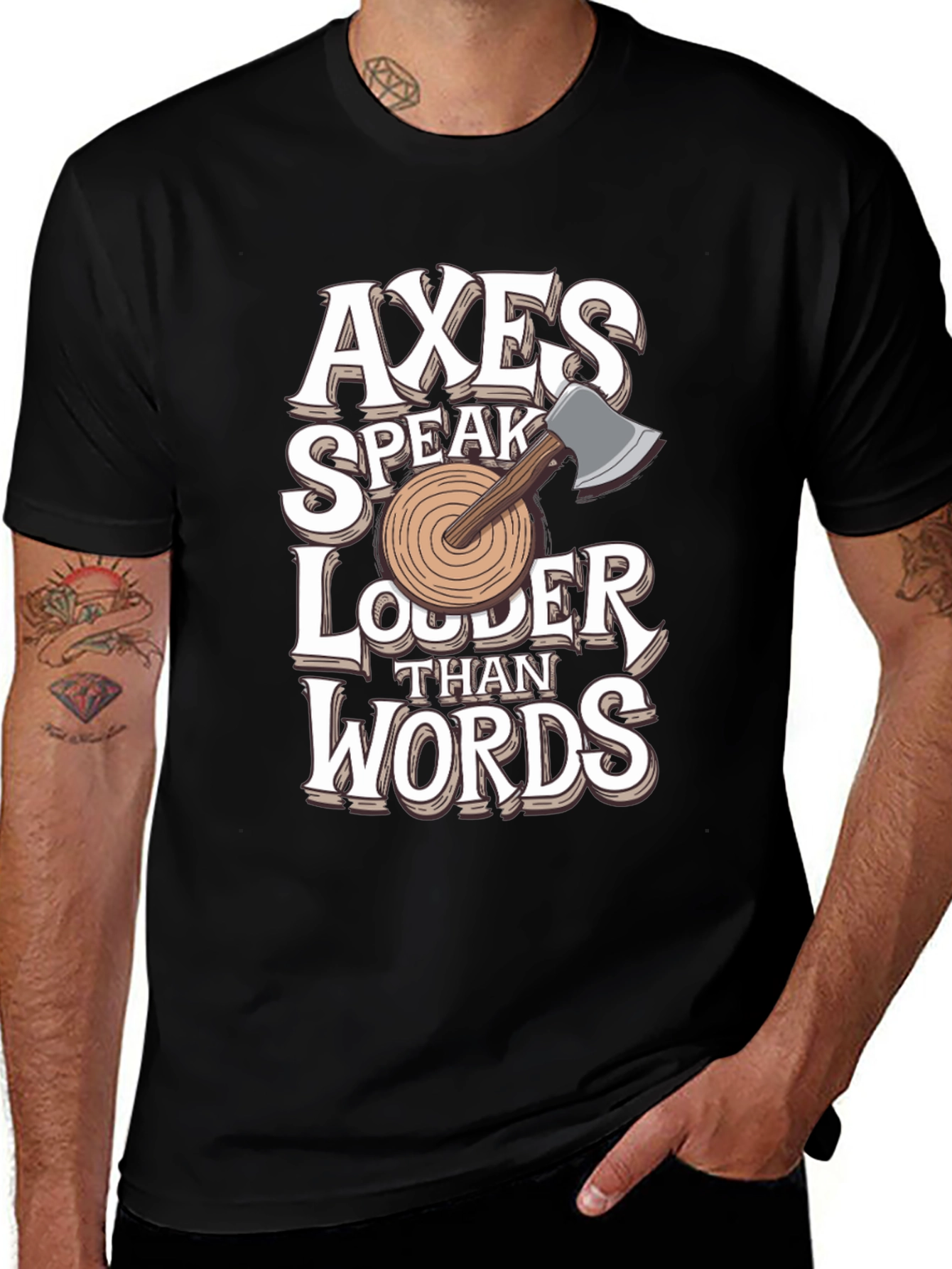 Axes Speak Louder Than Words Graphic Tee