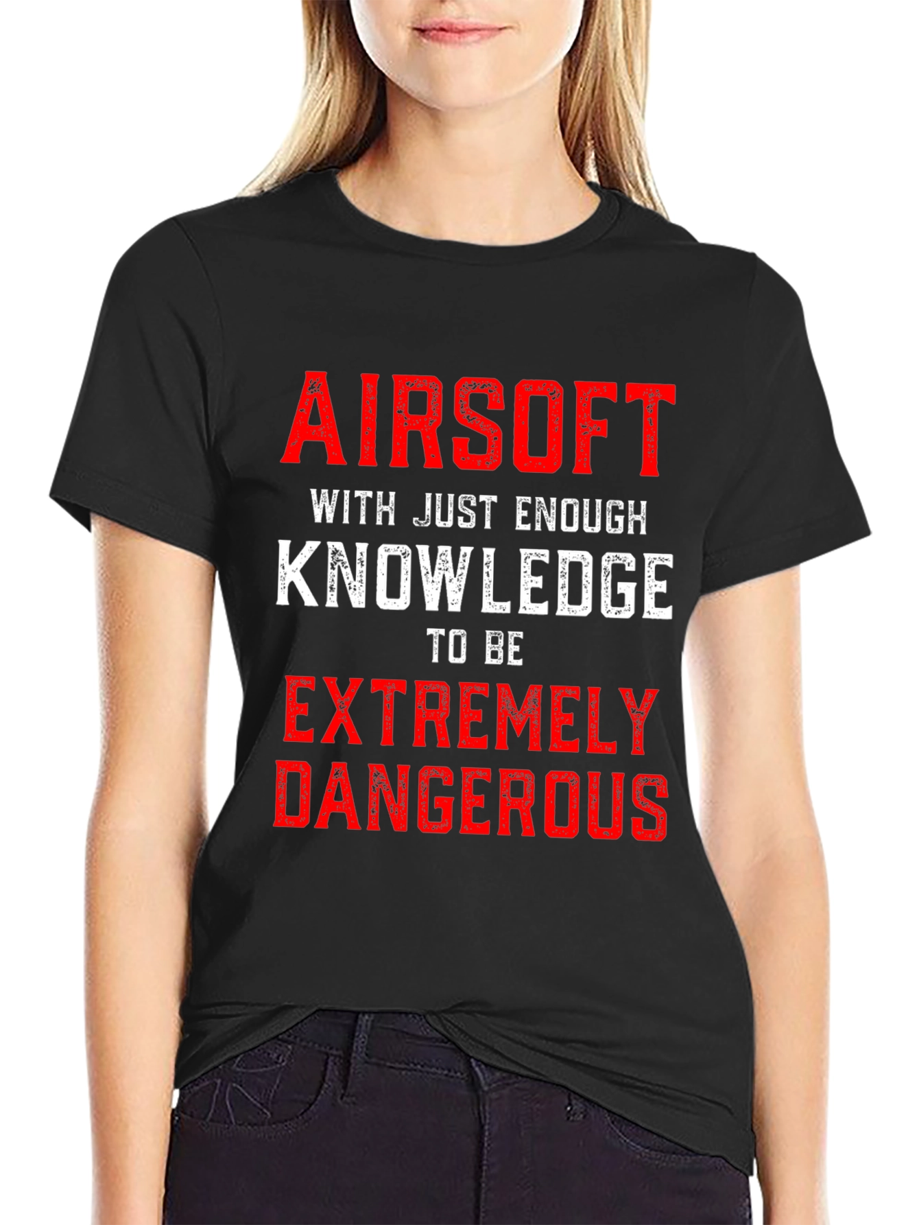 Airsoft Extremely Dangerous Black Graphic Tee