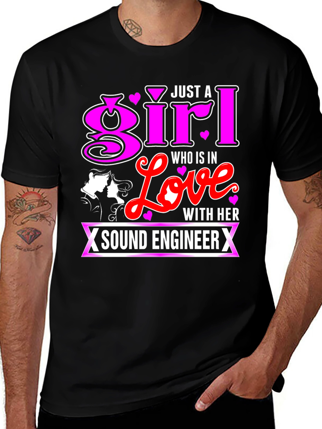 Sound Engineers Girl Black T-Shirt