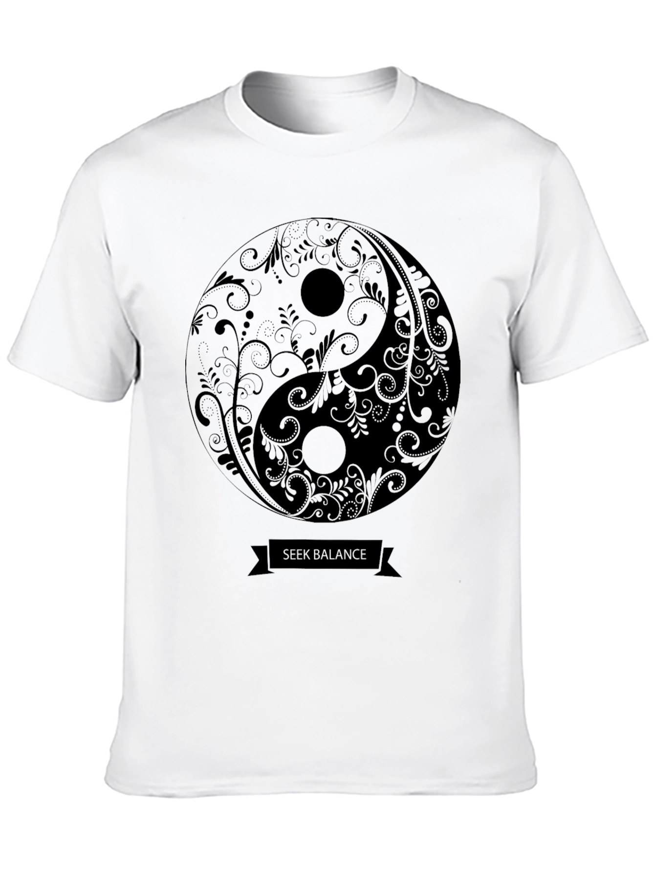 Yin Yang Seek Balance T-Shirt - Unisex Black Tee