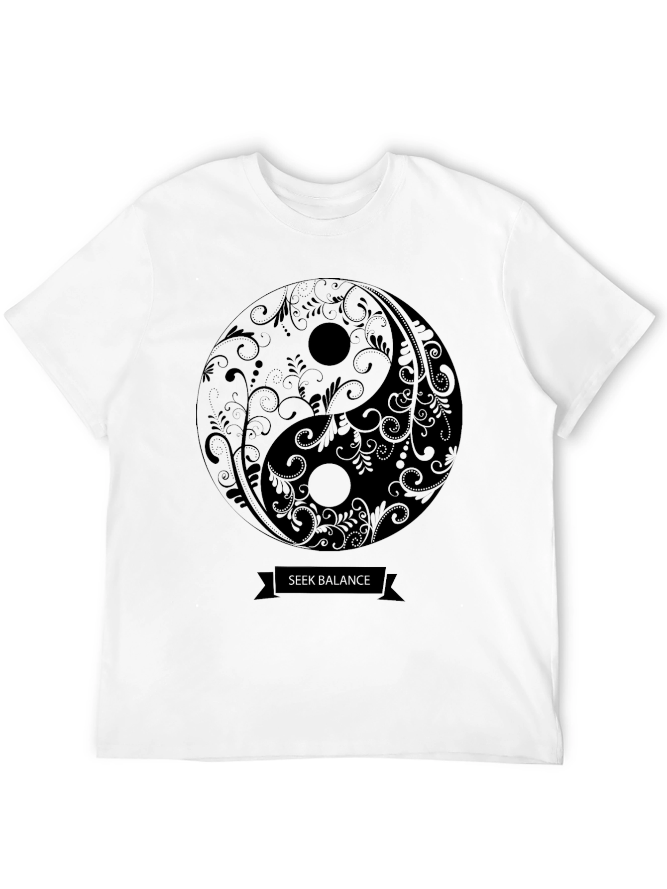 Yin Yang Seek Balance T-Shirt - Unisex Black Tee