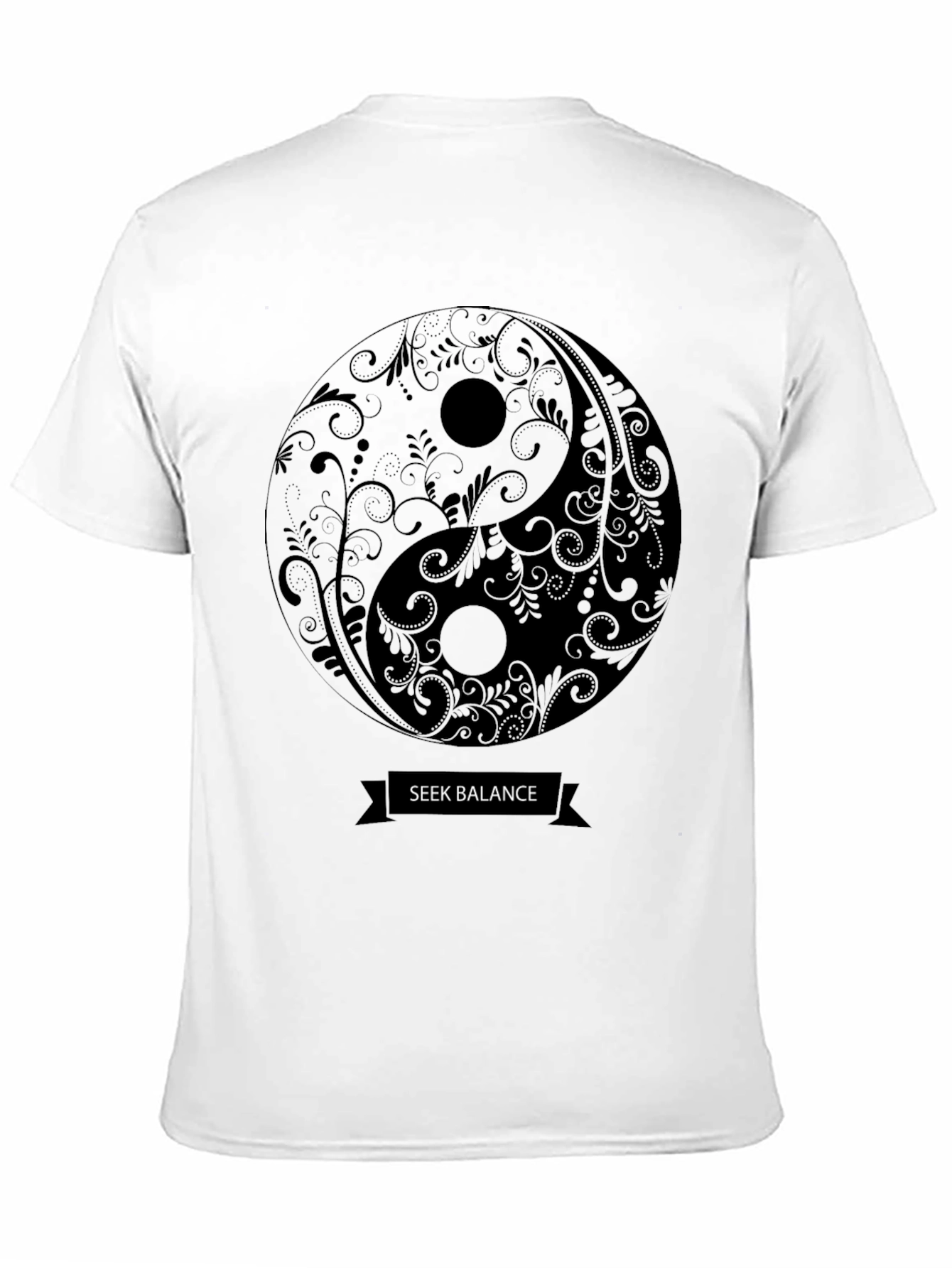 Yin Yang Seek Balance T-Shirt - Unisex Black Tee