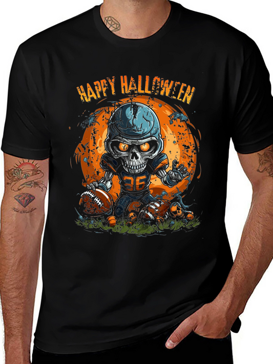 Happy Halloween Football Skeleton T-Shirt