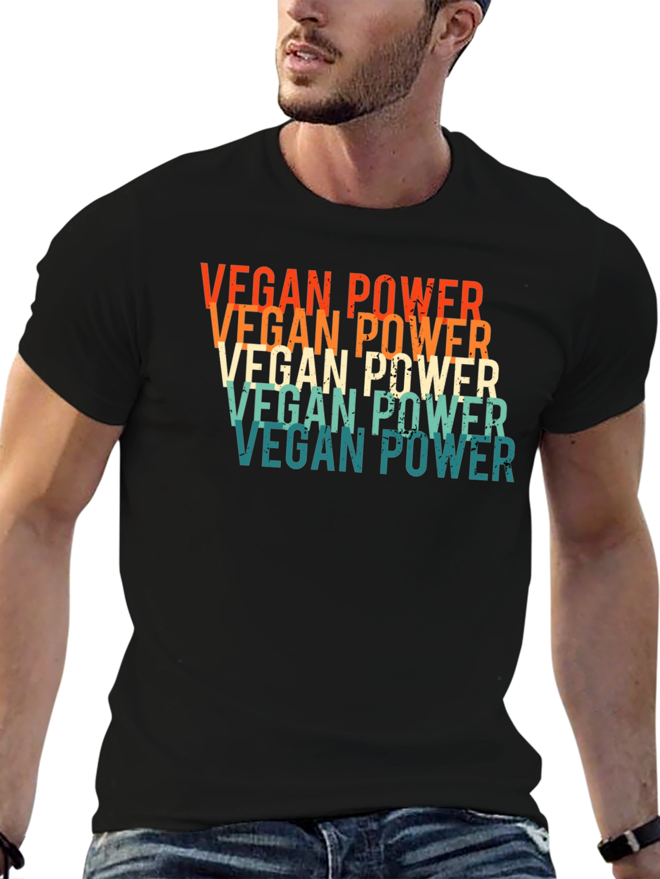 Vegan Power Retro Graphic T-Shirt