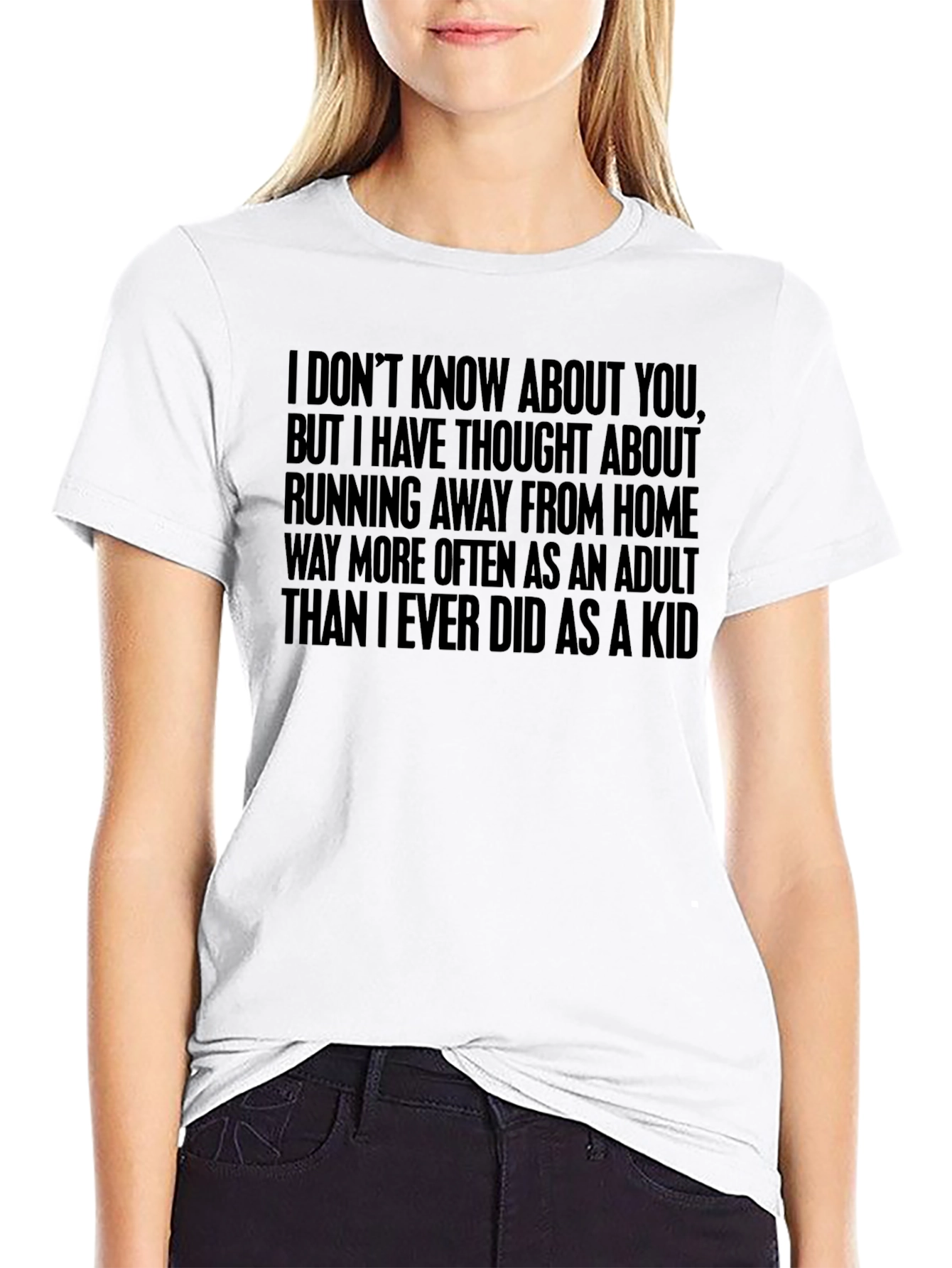 Running Away Adult T-Shirt Funny Adulting Tee