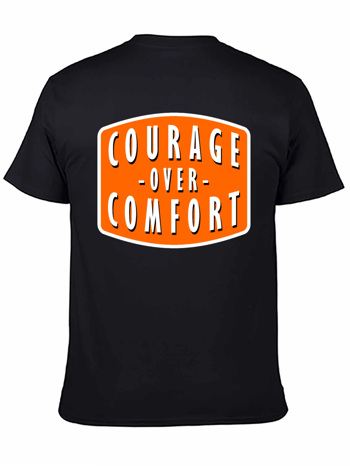 Courage Over Comfort Black Graphic T-Shirt