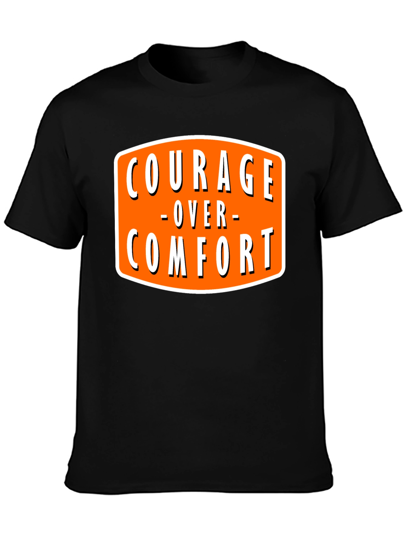 Courage Over Comfort Black Graphic T-Shirt