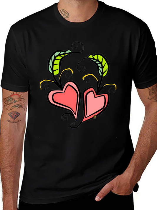 Heart Vines Graphic T-Shirt - Black