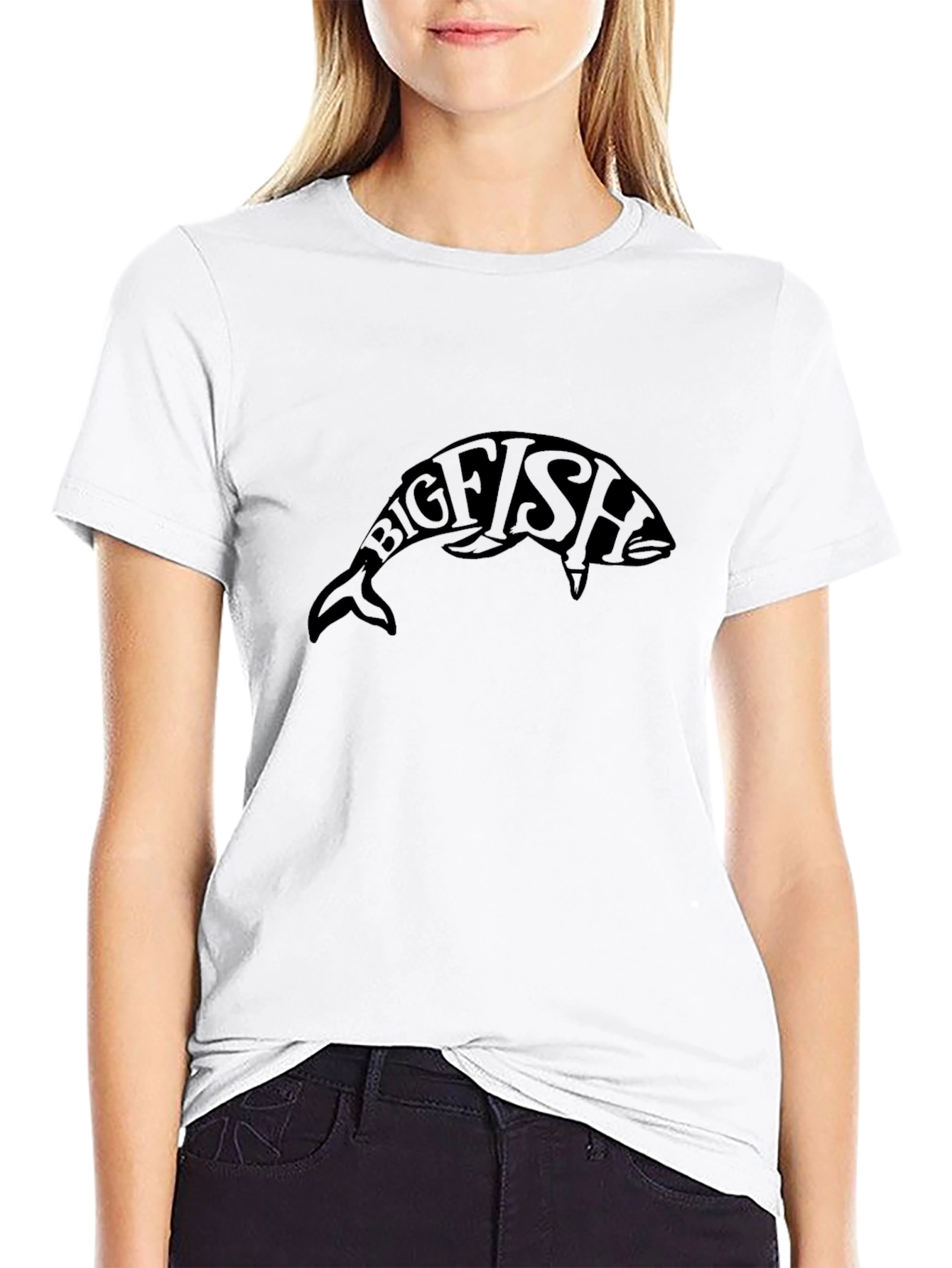 Big Fish Graphic Tee - Black Cotton T-Shirt