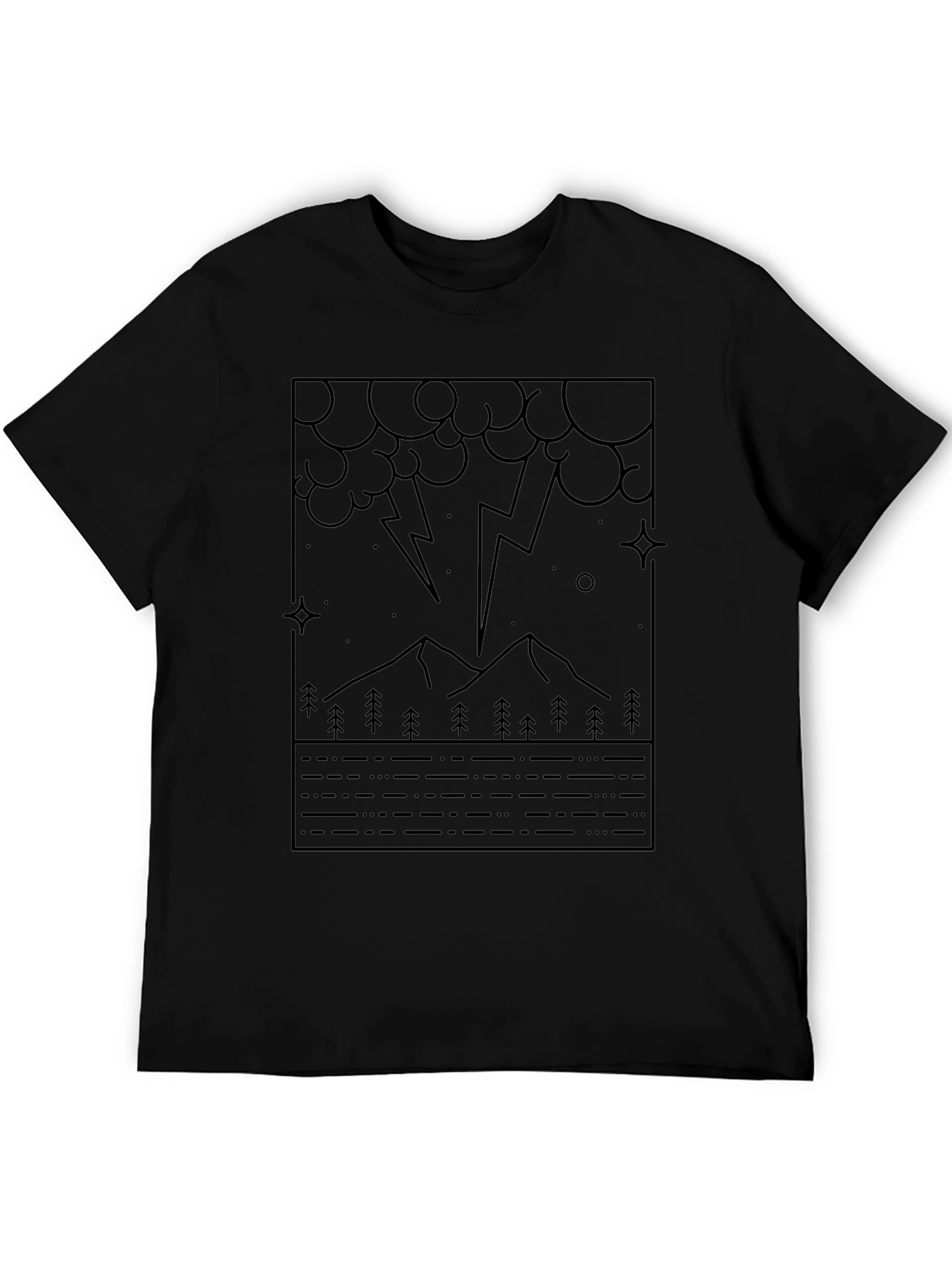 Geometric Lightning Mountain Graphic Tee