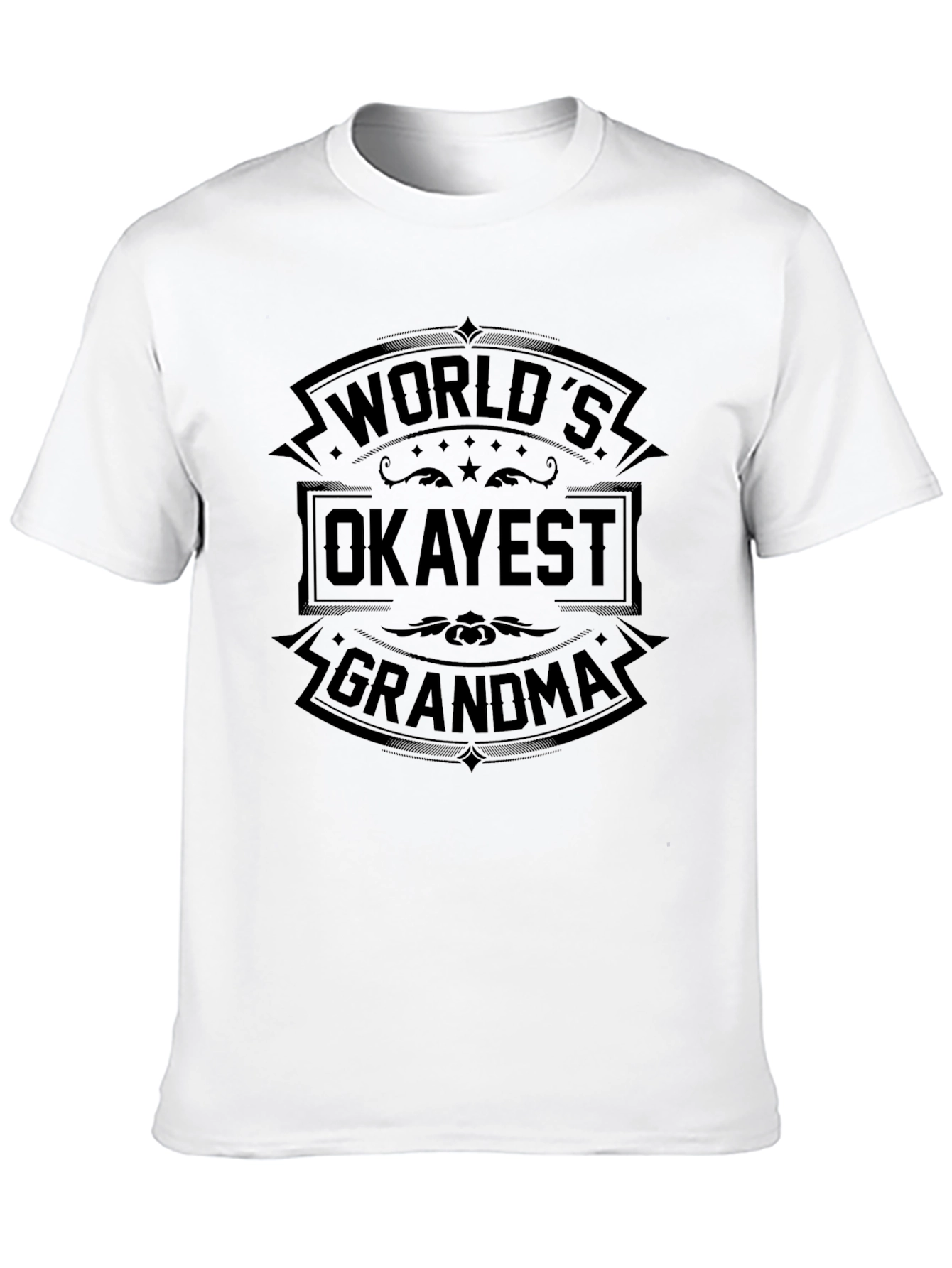 Worlds Okayest Grandma T-Shirt - Novelty Graphic Tee